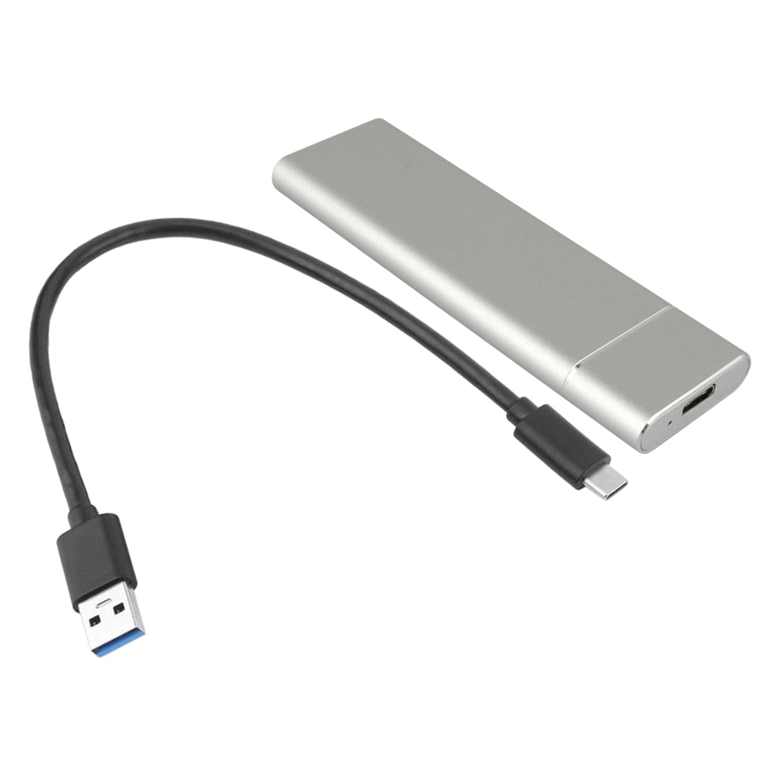 USB-C 2TB M.2 NGFF SSD USB 3.1 Gen 1 6Gbps External Solid State Drive silver