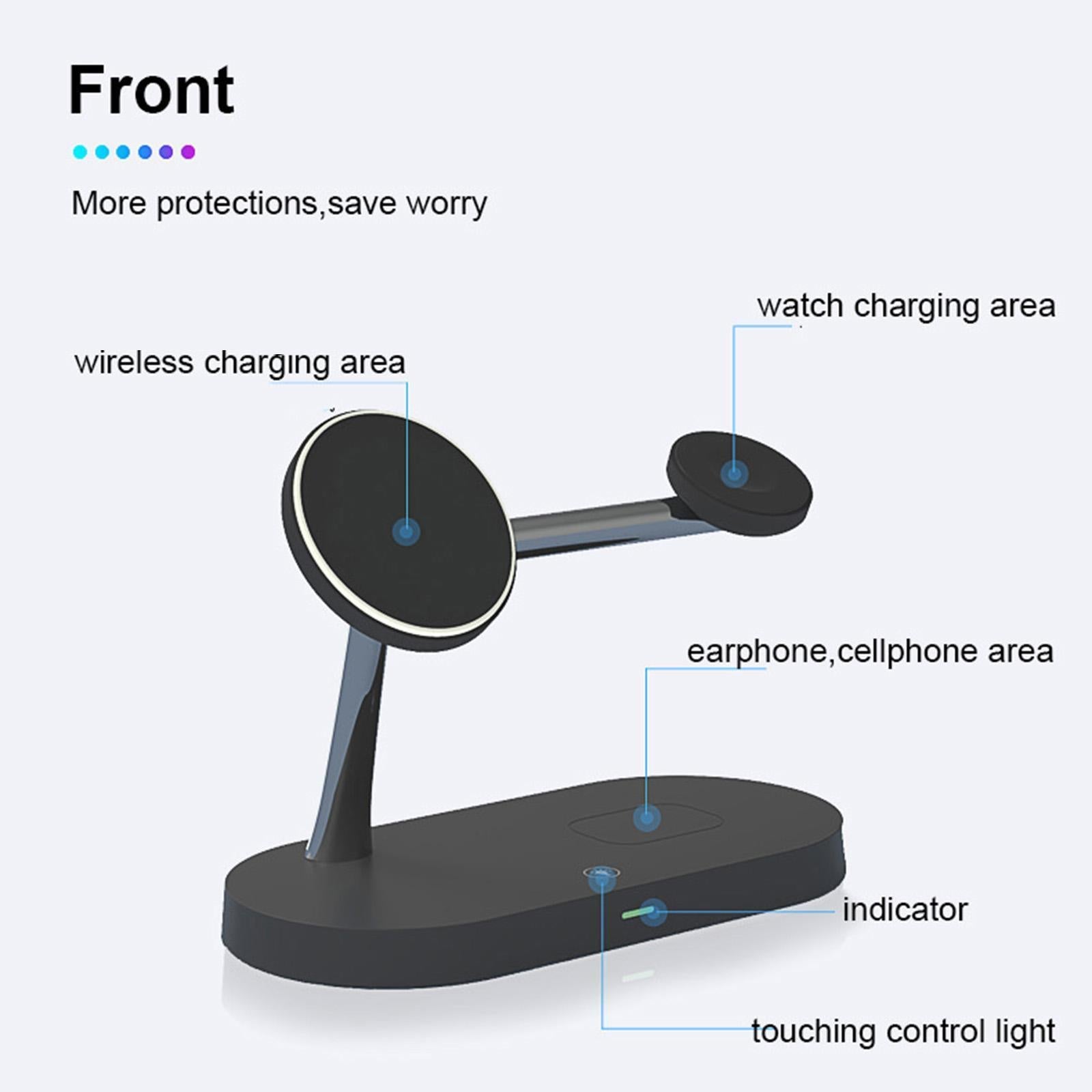 Magnetic Wireless Charger 15W Dock Fast Charging for Airpods 2/pro black