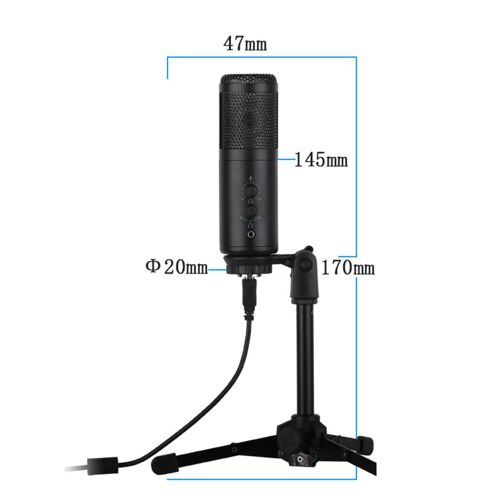 USB Condenser Microphone wTripod Stand For Game Chat Recording Computer A9-A