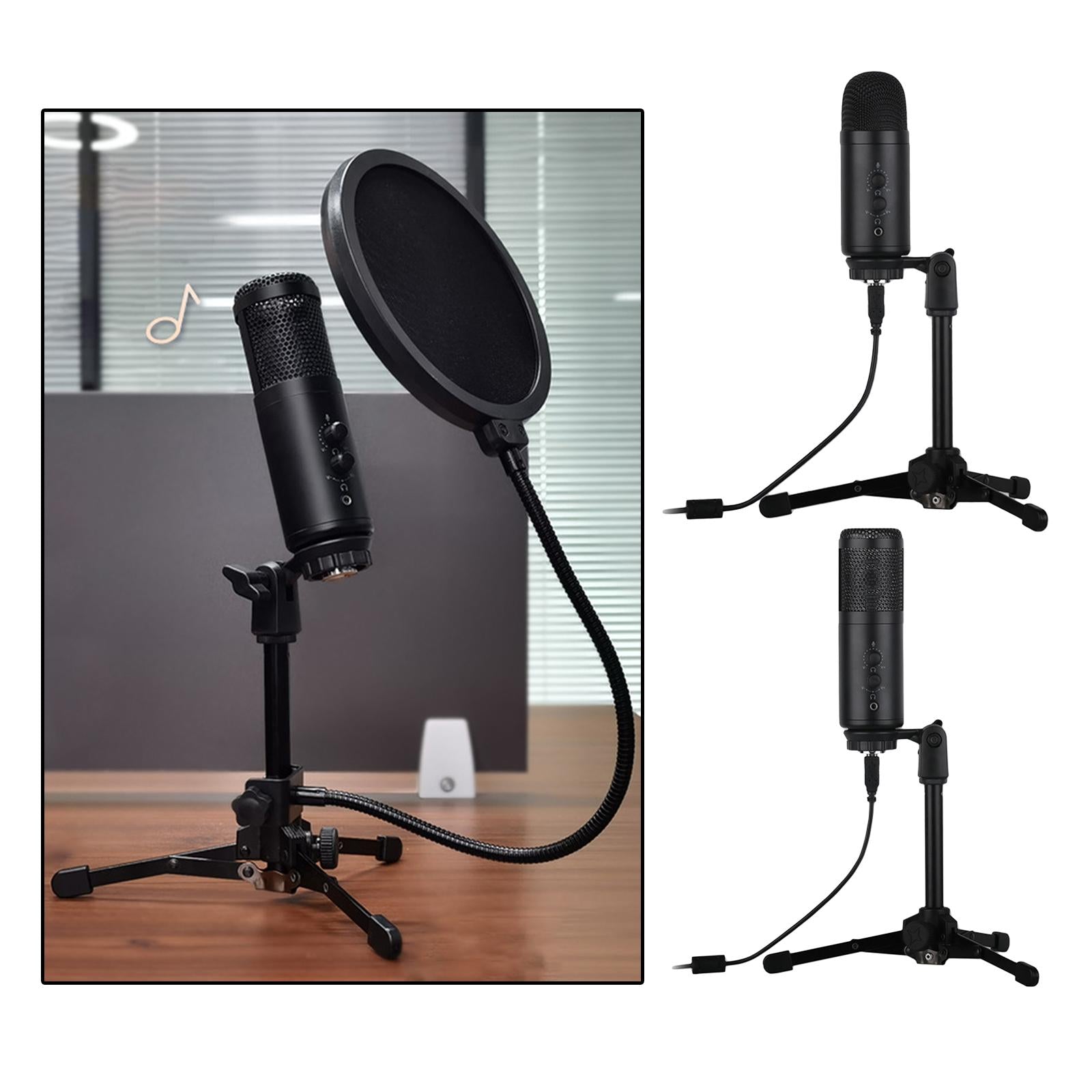 USB Condenser Microphone wTripod Stand For Game Chat Recording Computer A9-A