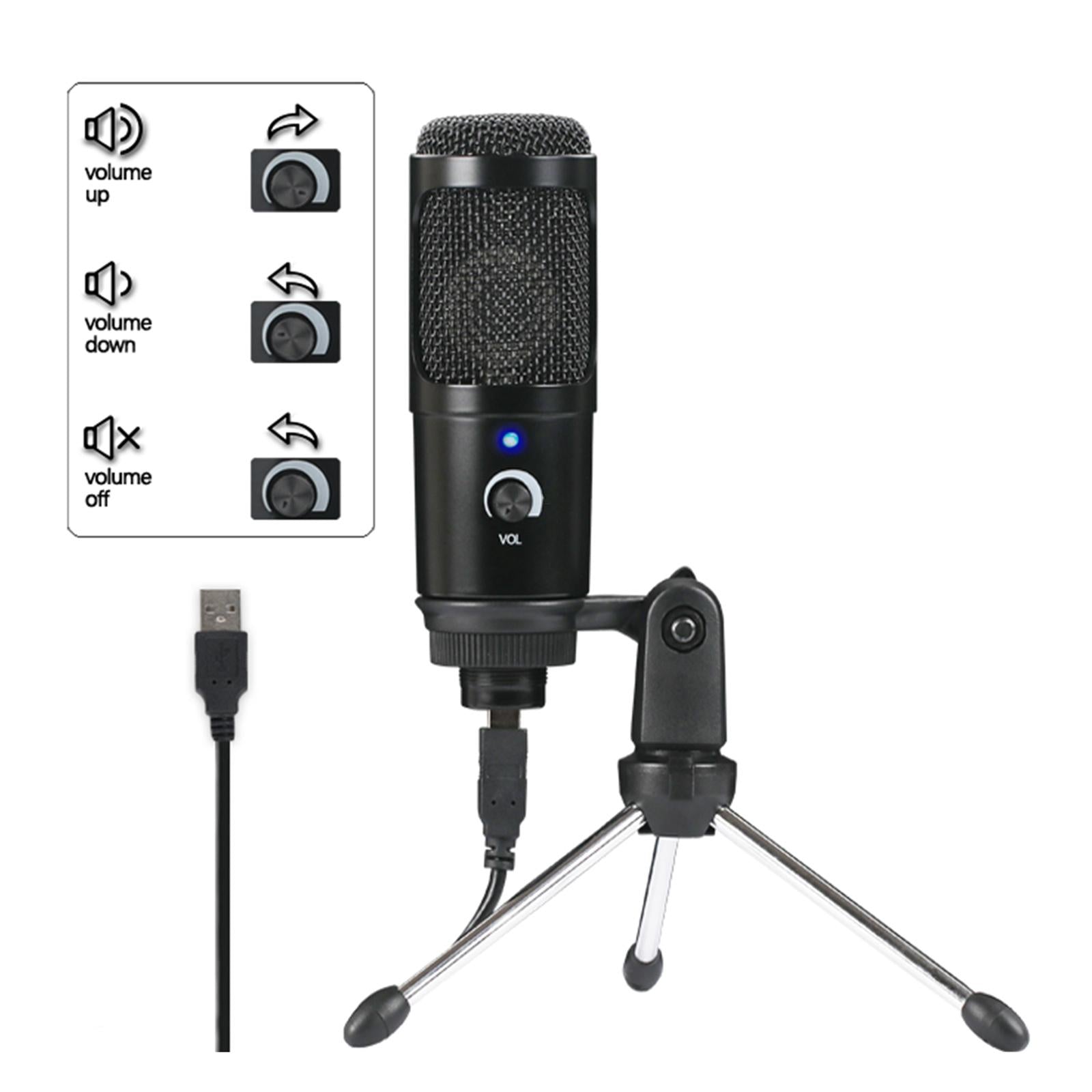 Studio Condenser Microphone w/Stand fr PC Laptop Recording Game Streaming