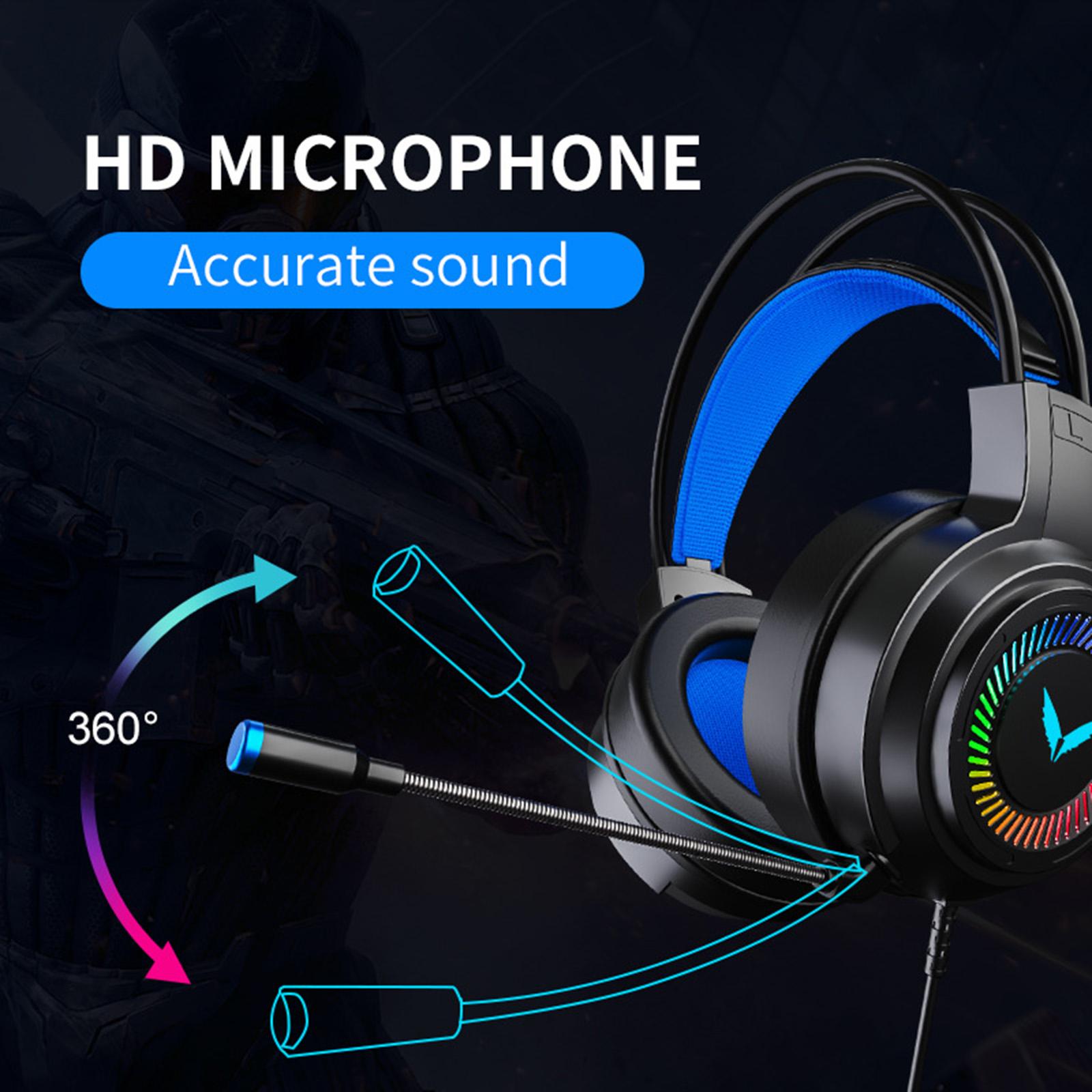 Wired Stereo Bass Surround Gaming Headset Headphone for PC Black