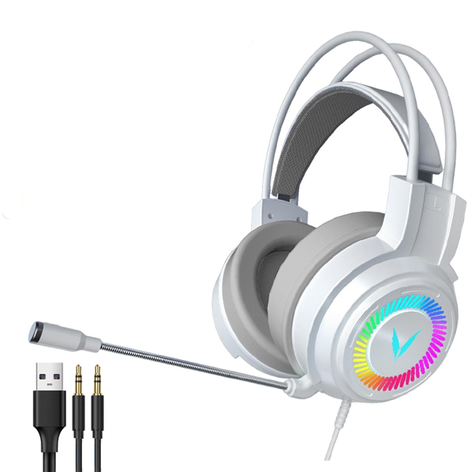 Wired Stereo Bass Surround Gaming Headset Headphone for PC White