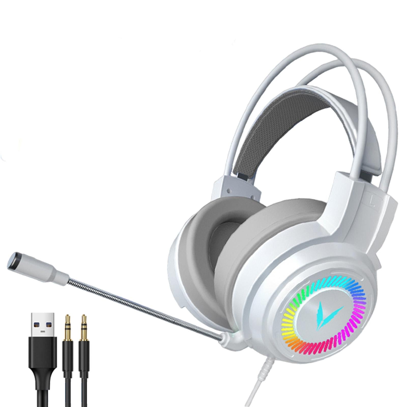 Wired Stereo Bass Surround Gaming Headset Headphone for PC White