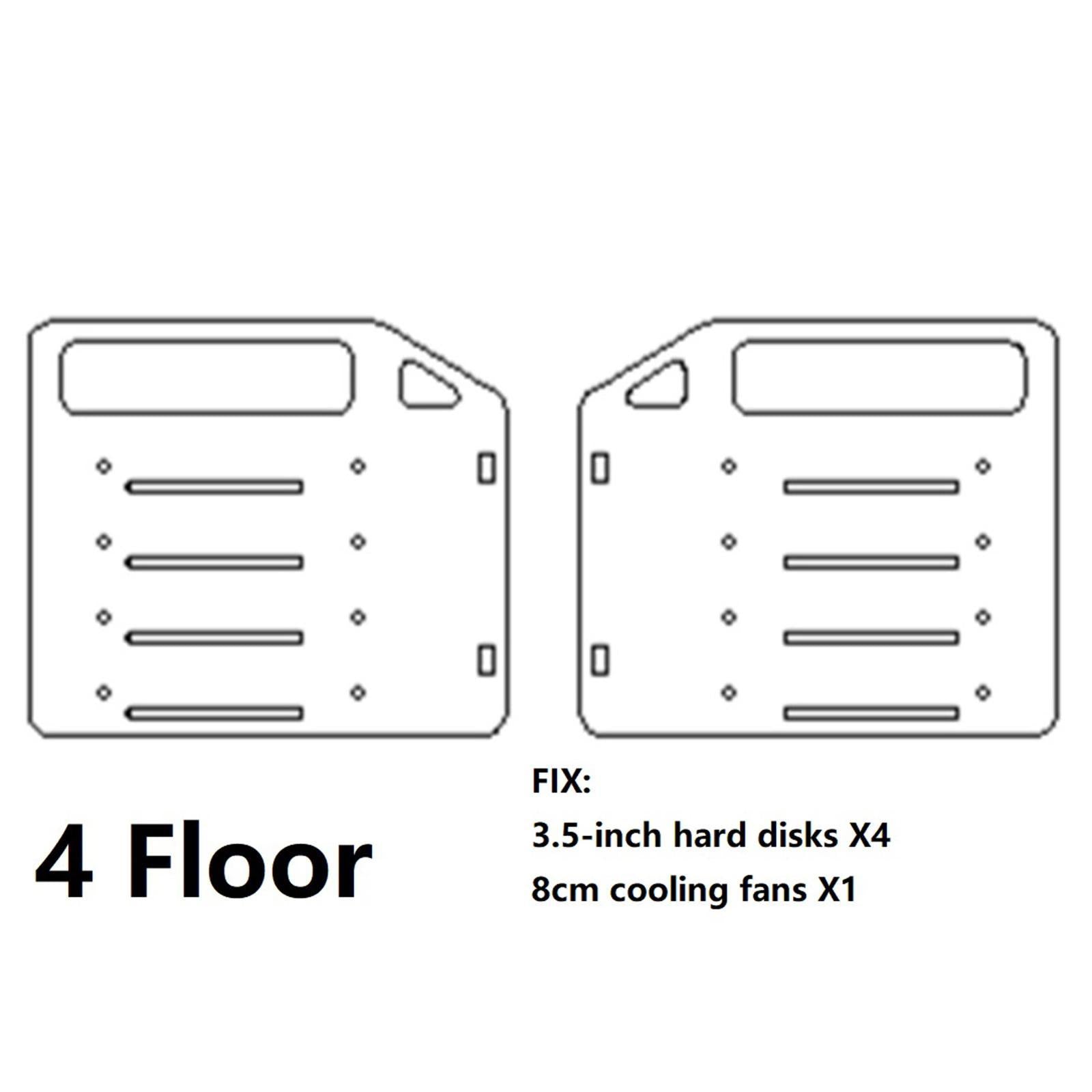 DIY 3.5inch Acrylic Hard Drive Bracket Accessories for HDD SSD 4 floor