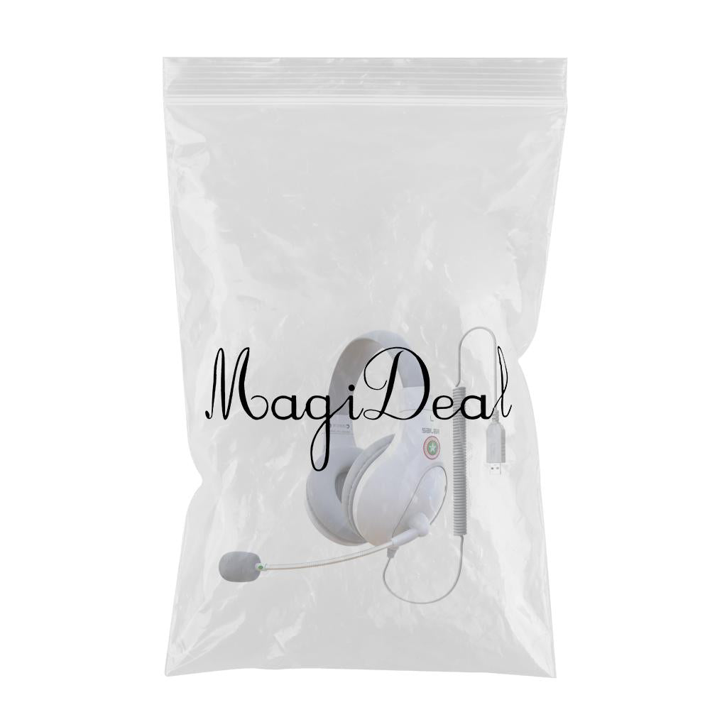 Student Headphones with Micophone Adjustable Comfortable Headset for School A566H White USB