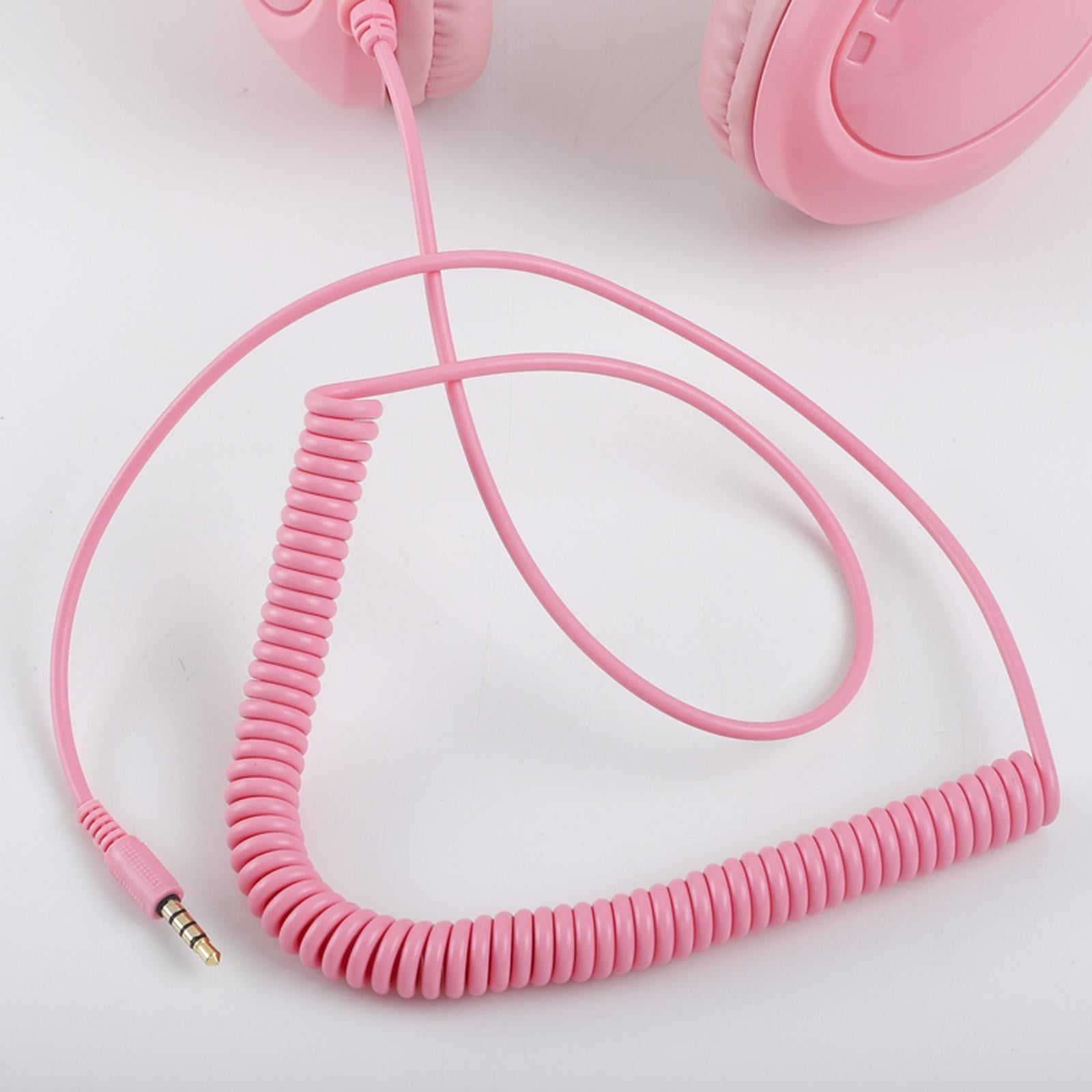 Student Headphones with Micophone Adjustable Comfortable Headset for School A566E Pink