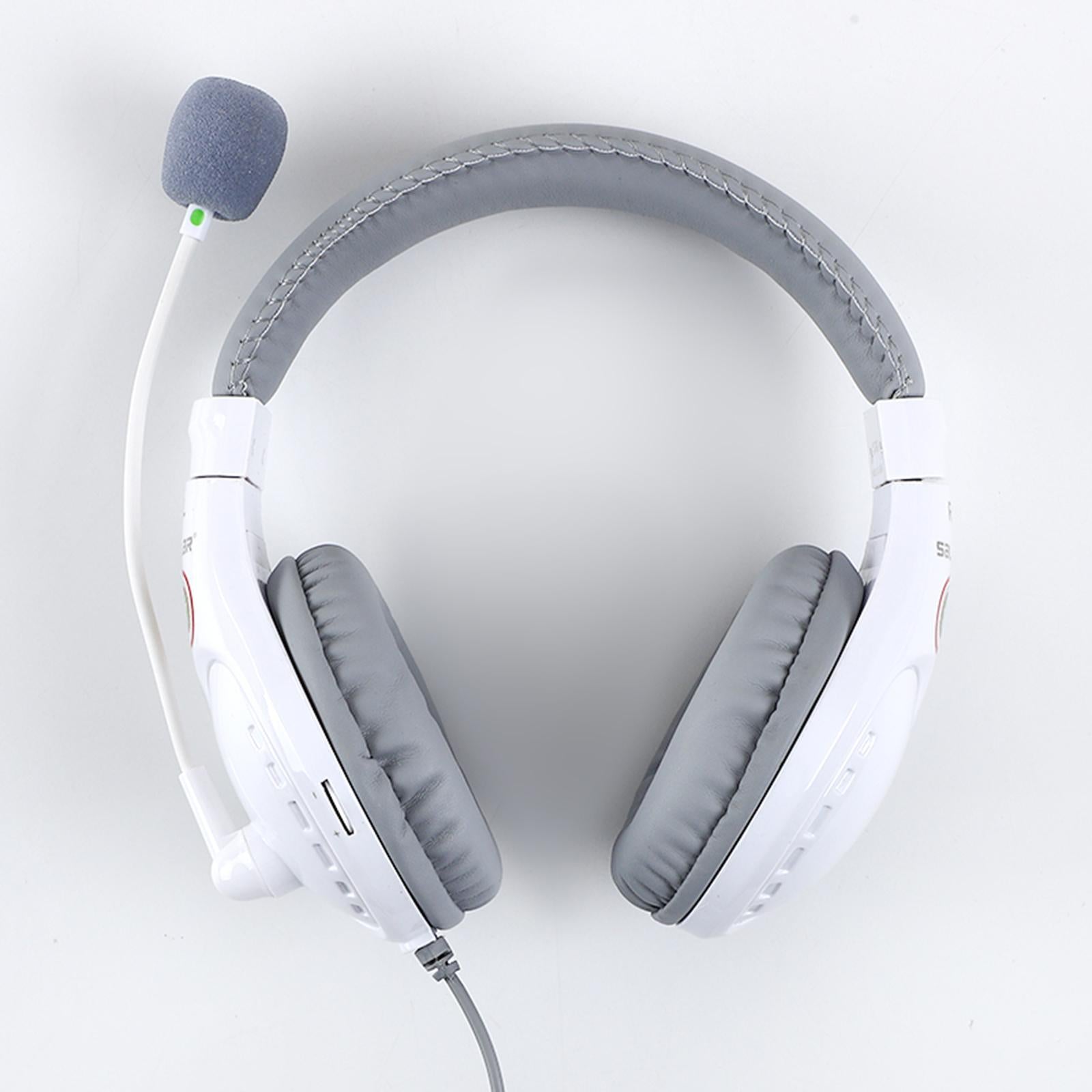 Student Headphones with Micophone Adjustable Comfortable Headset for School A566E White