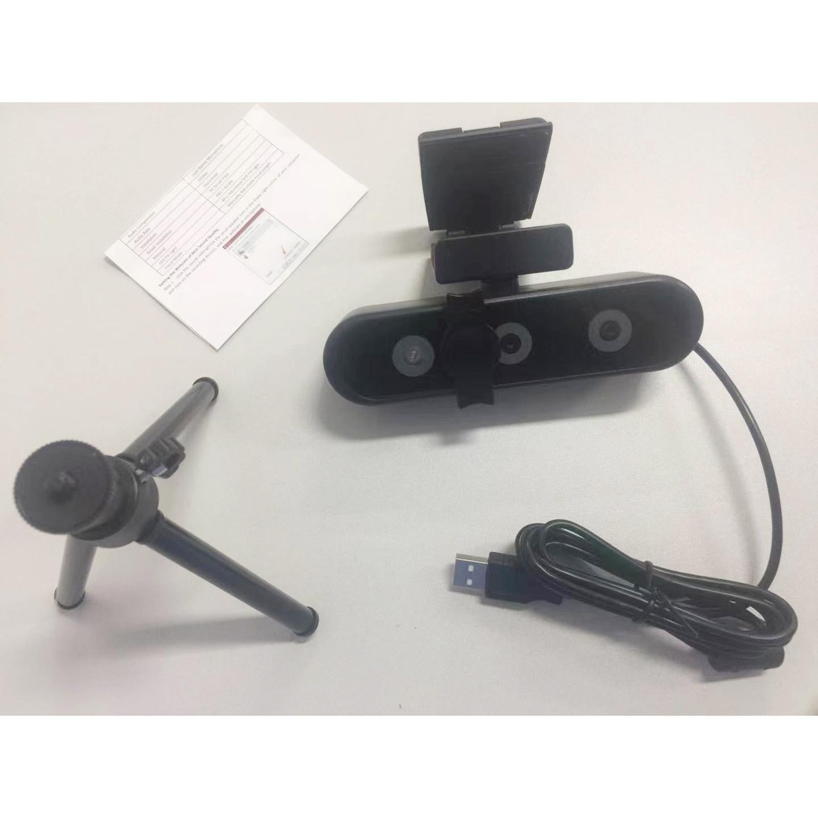 Webcam with 2 Mic 2K HD Webcam Streaming Computer Web Camera Binocular Eyes