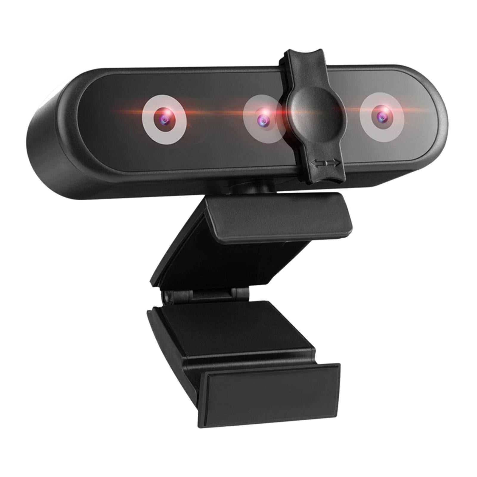 Webcam with 2 Mic 2K HD Webcam Streaming Computer Web Camera Binocular Eyes