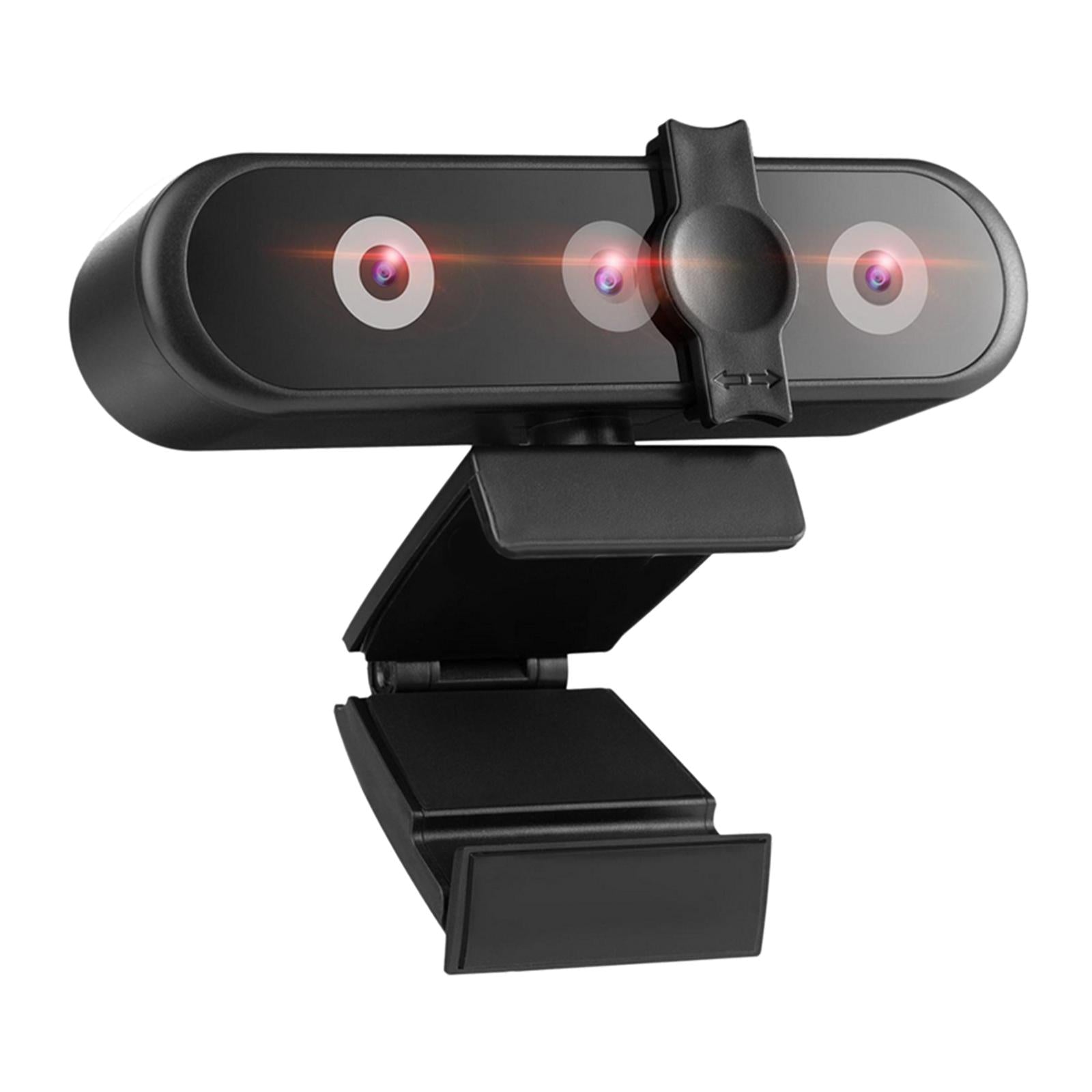 Webcam with 2 Mic 2K HD Webcam Streaming Computer Web Camera Binocular Eyes