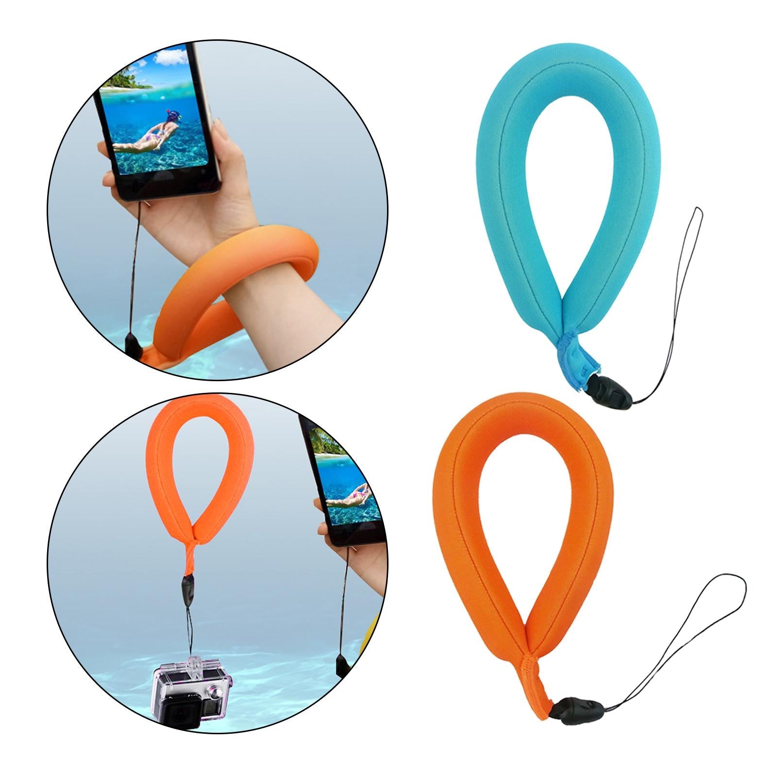 Waterproof Camera Floating Wrist Strap Hand Grip for Diving Swimming Orange