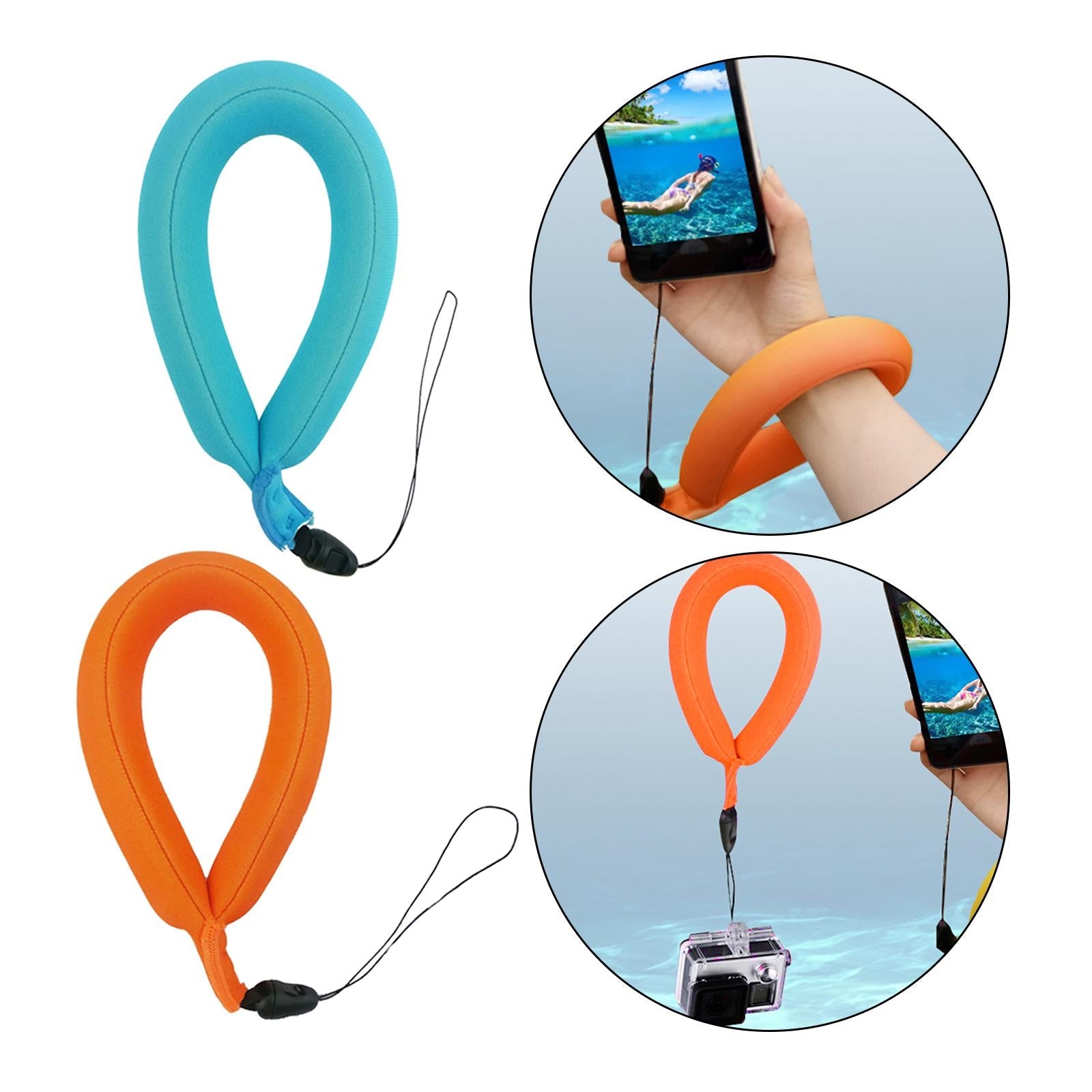 Waterproof Camera Floating Wrist Strap Hand Grip for Diving Swimming Orange