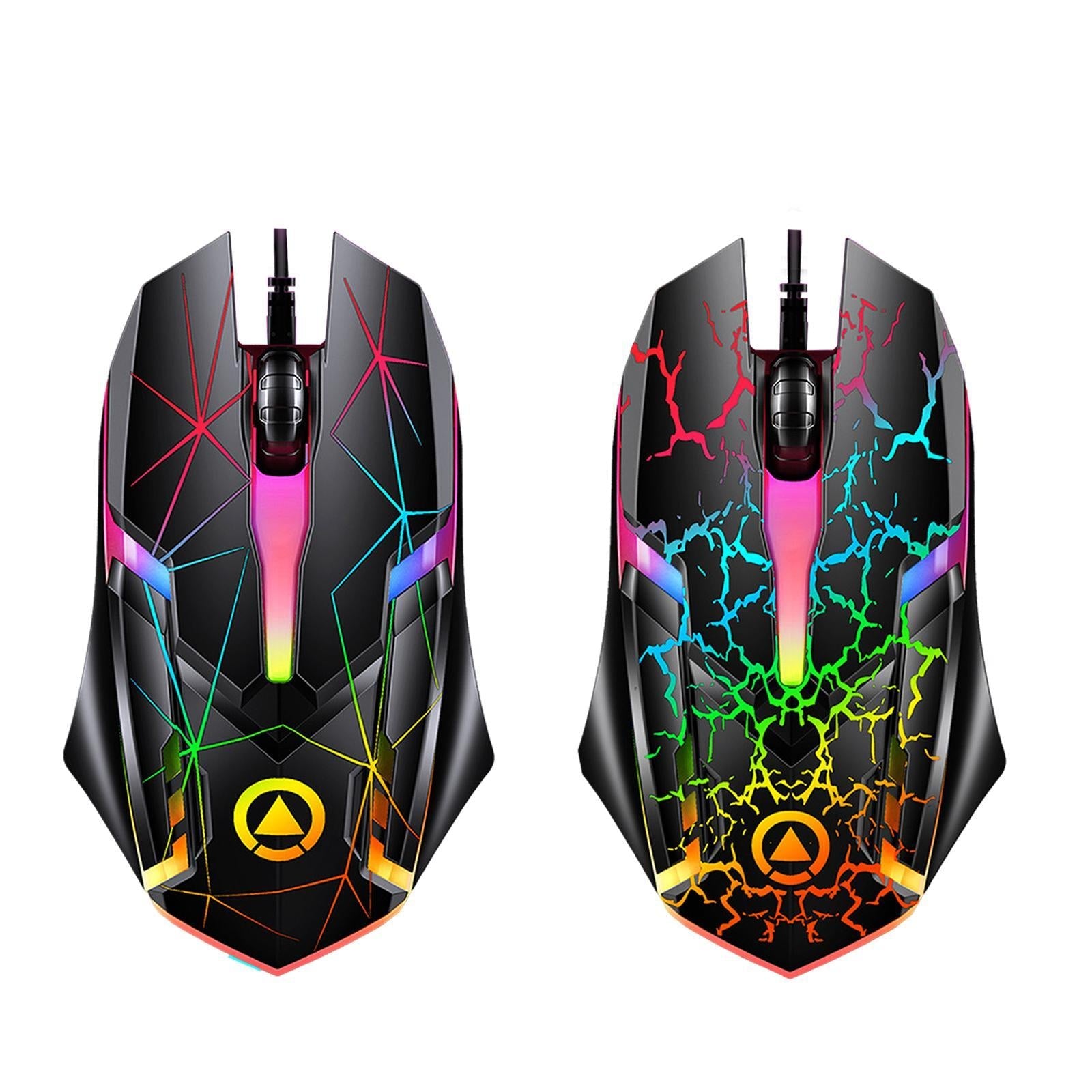 Wired Gaming Mouse Optical Sensor 7 Colors Lights for Laptop  Star Pattern