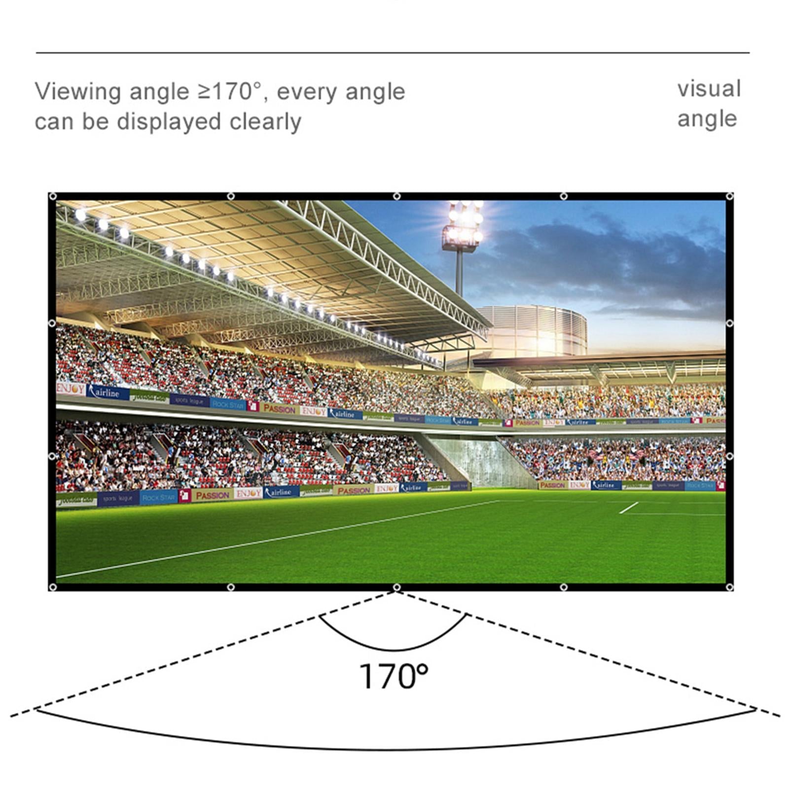 Projector Screen Movie Display Screen 16:9 HD Foldable for Party 60 inch