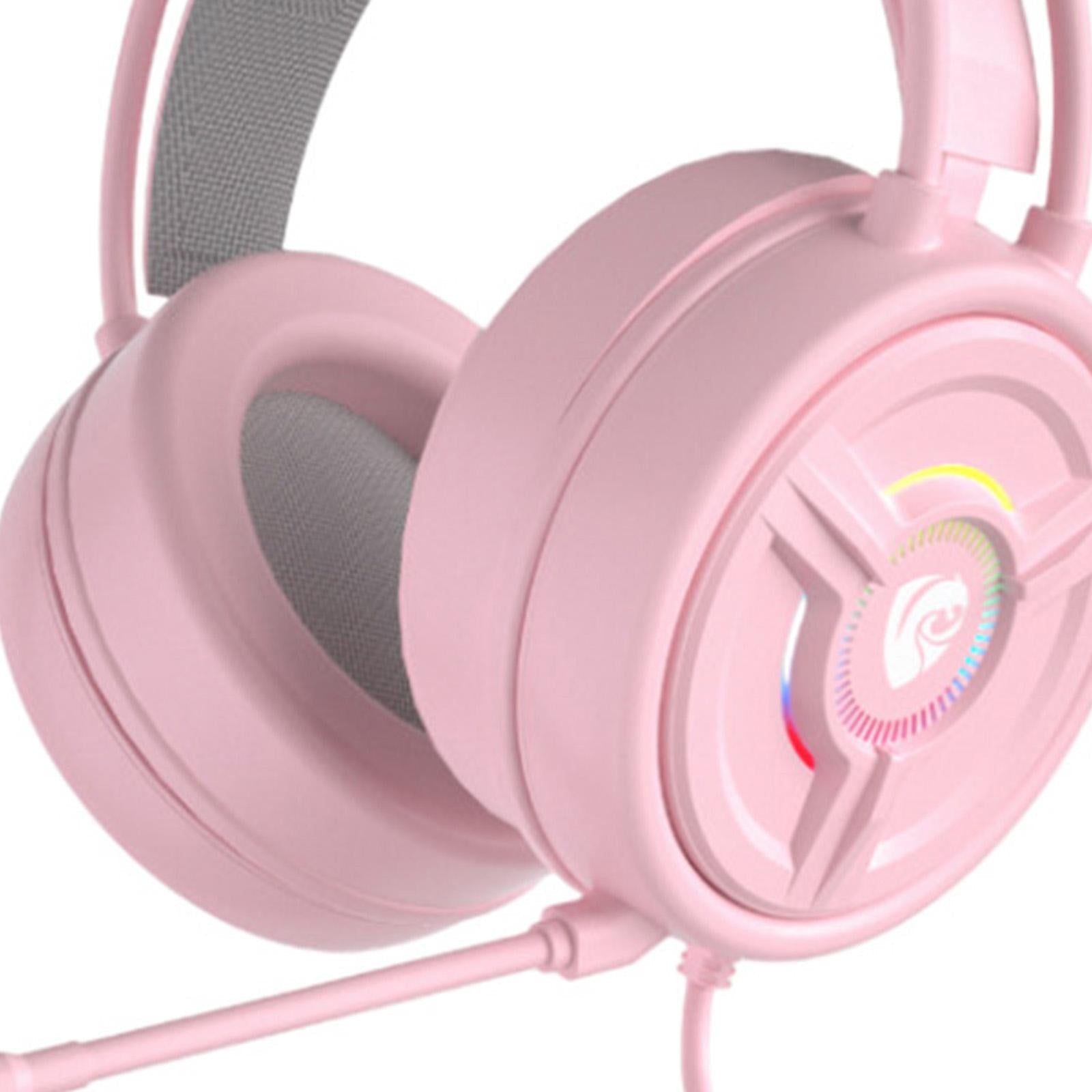 PSH-200 3.5mm Gaming Headset Headphone w/Mic for PC Laptop Pink Cat Ear