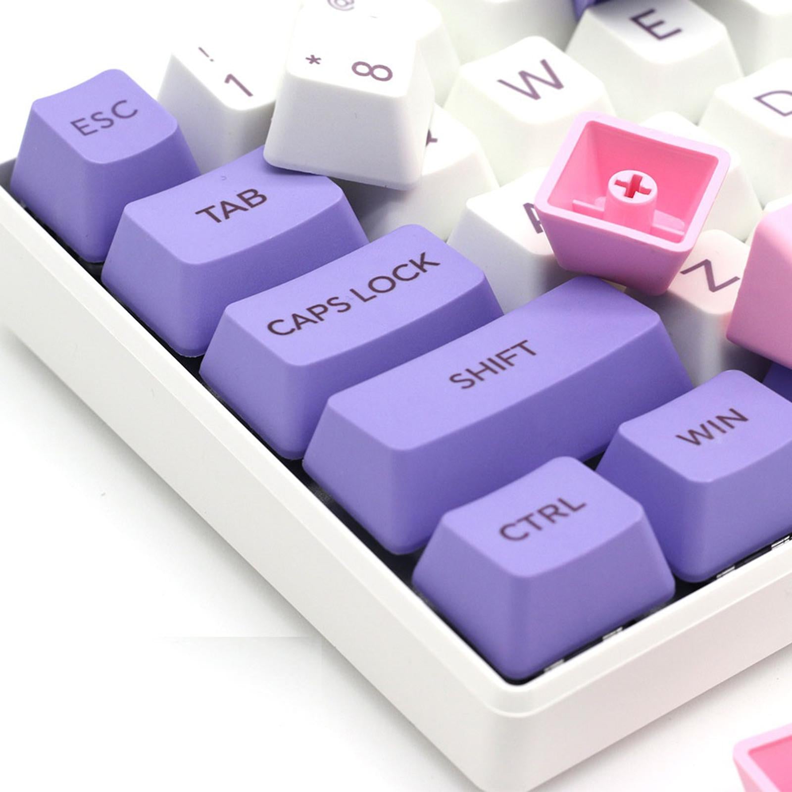 108 Key Mechanical Keyboard Keycaps Pink & Purple Dustproof Waterproof Home