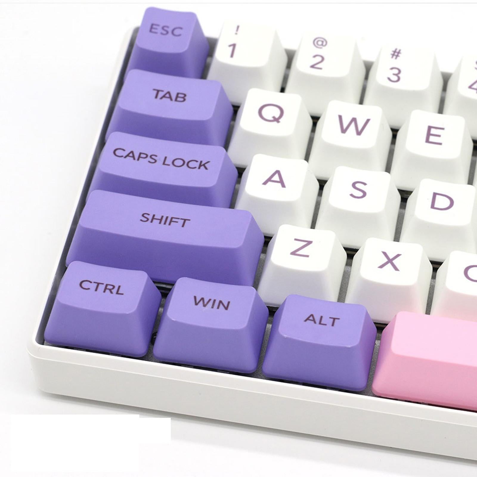 108 Key Mechanical Keyboard Keycaps Pink & Purple Dustproof Waterproof Home