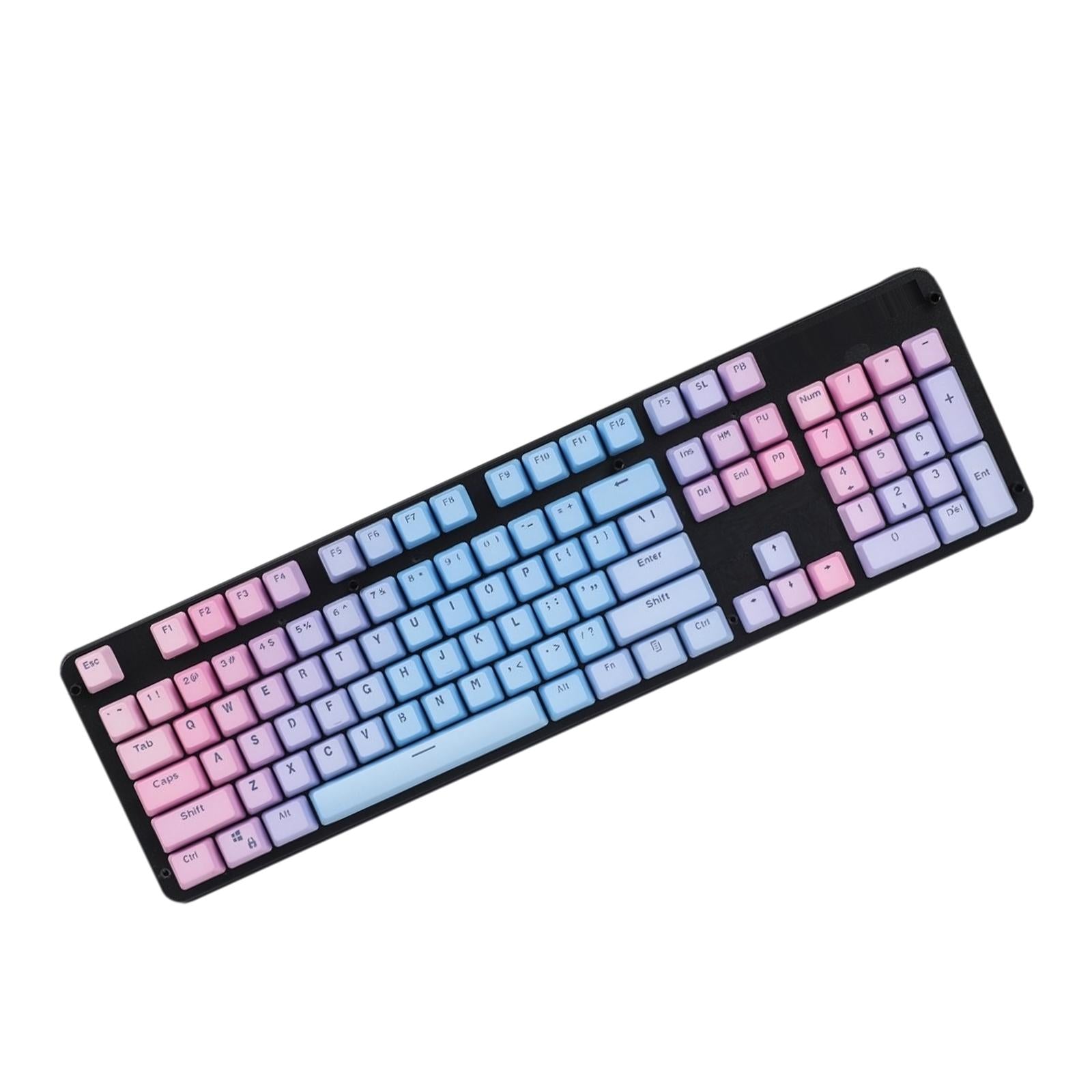 104 Keys Mechanical Switch Keyboard Keycaps PBT Keycaps  Blue Pink Gradient