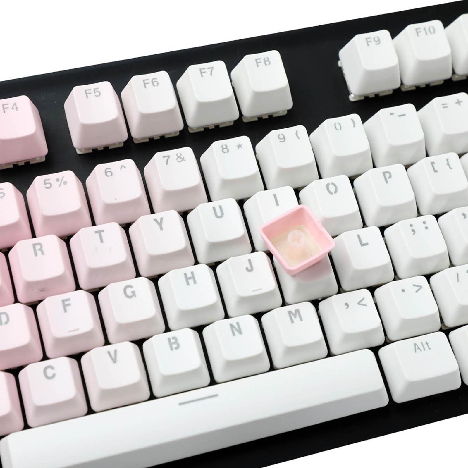 104 Keys Mechanical Switch Keyboard Keycaps PBT Keycaps  Pink Gradient