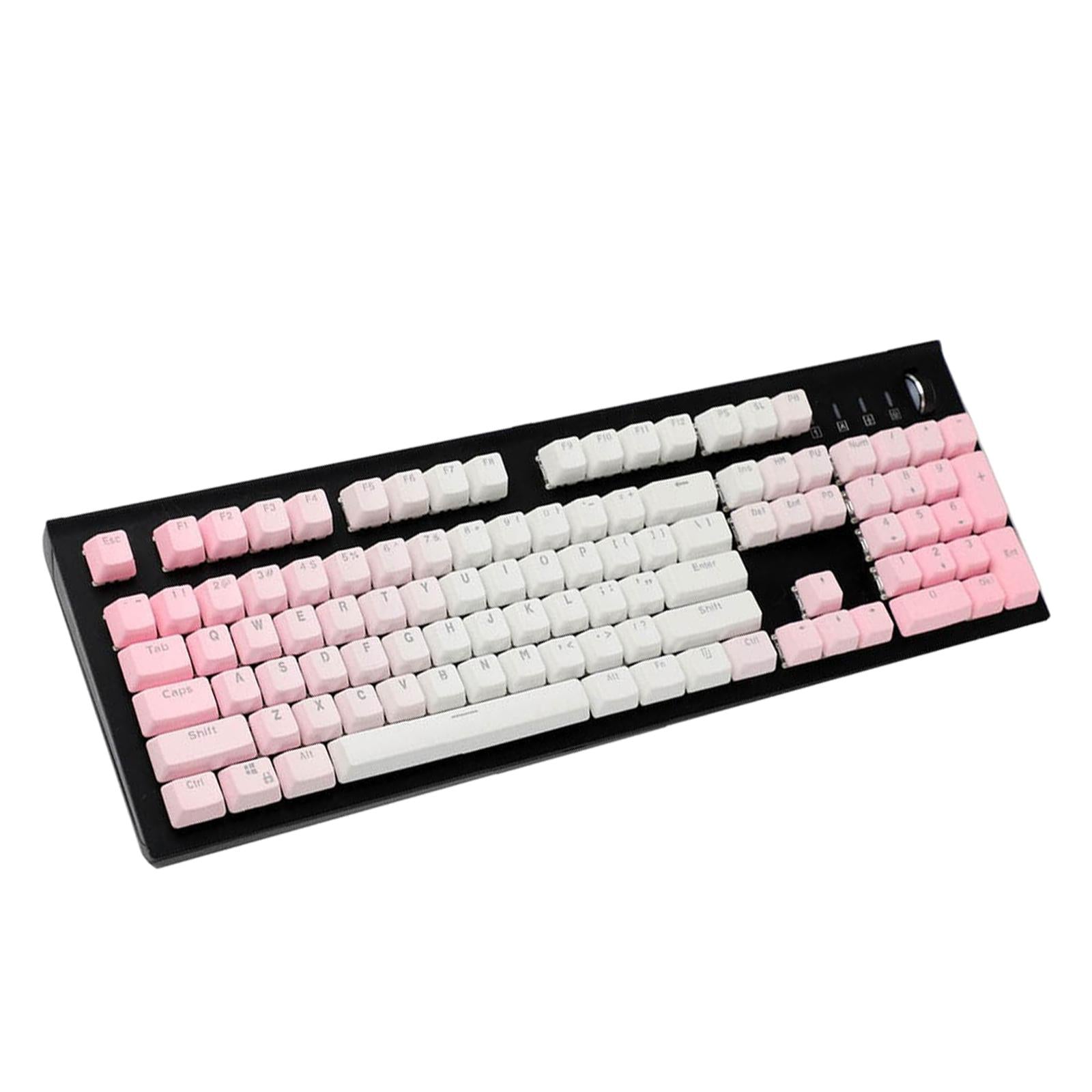 104 Keys Mechanical Switch Keyboard Keycaps PBT Keycaps  Pink Gradient