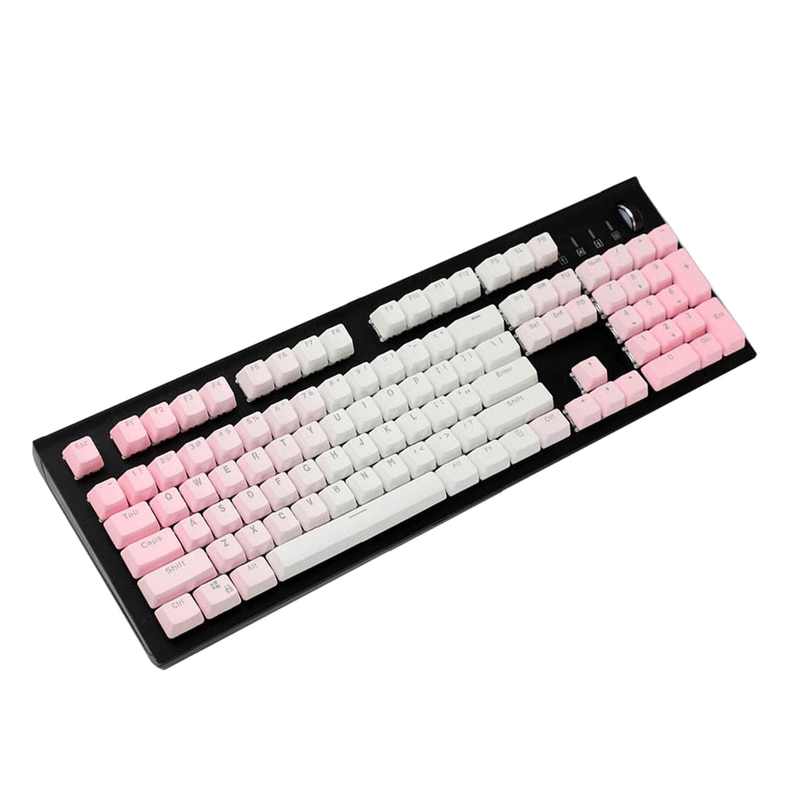 104 Keys Mechanical Switch Keyboard Keycaps PBT Keycaps  Pink Gradient