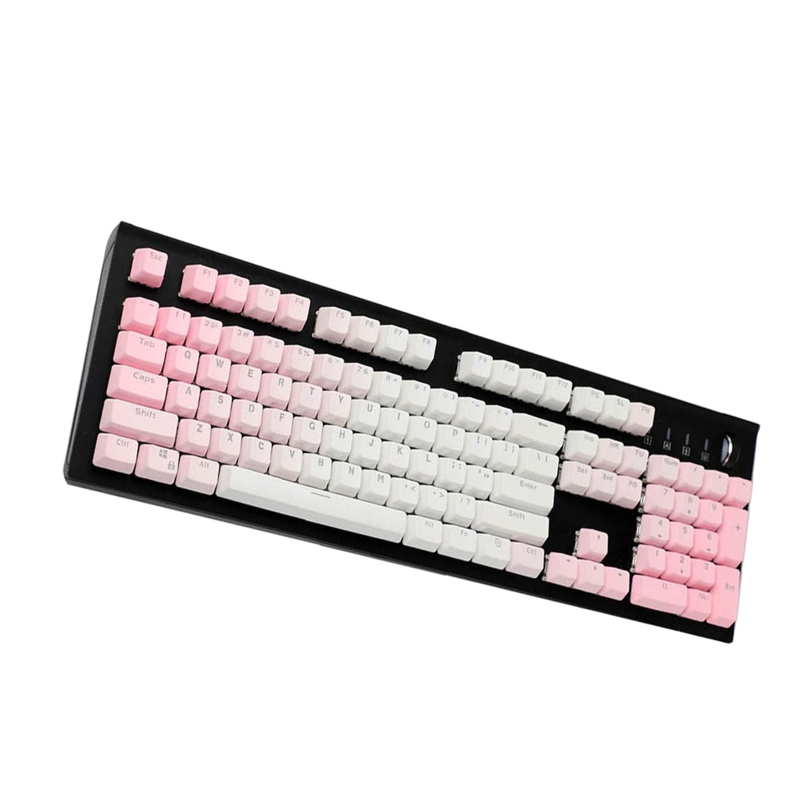 104 Keys Mechanical Switch Keyboard Keycaps PBT Keycaps  Pink Gradient