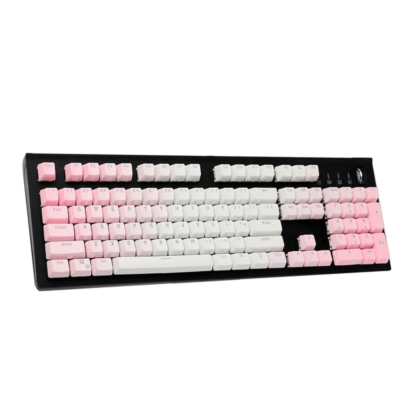 104 Keys Mechanical Switch Keyboard Keycaps PBT Keycaps  Pink Gradient