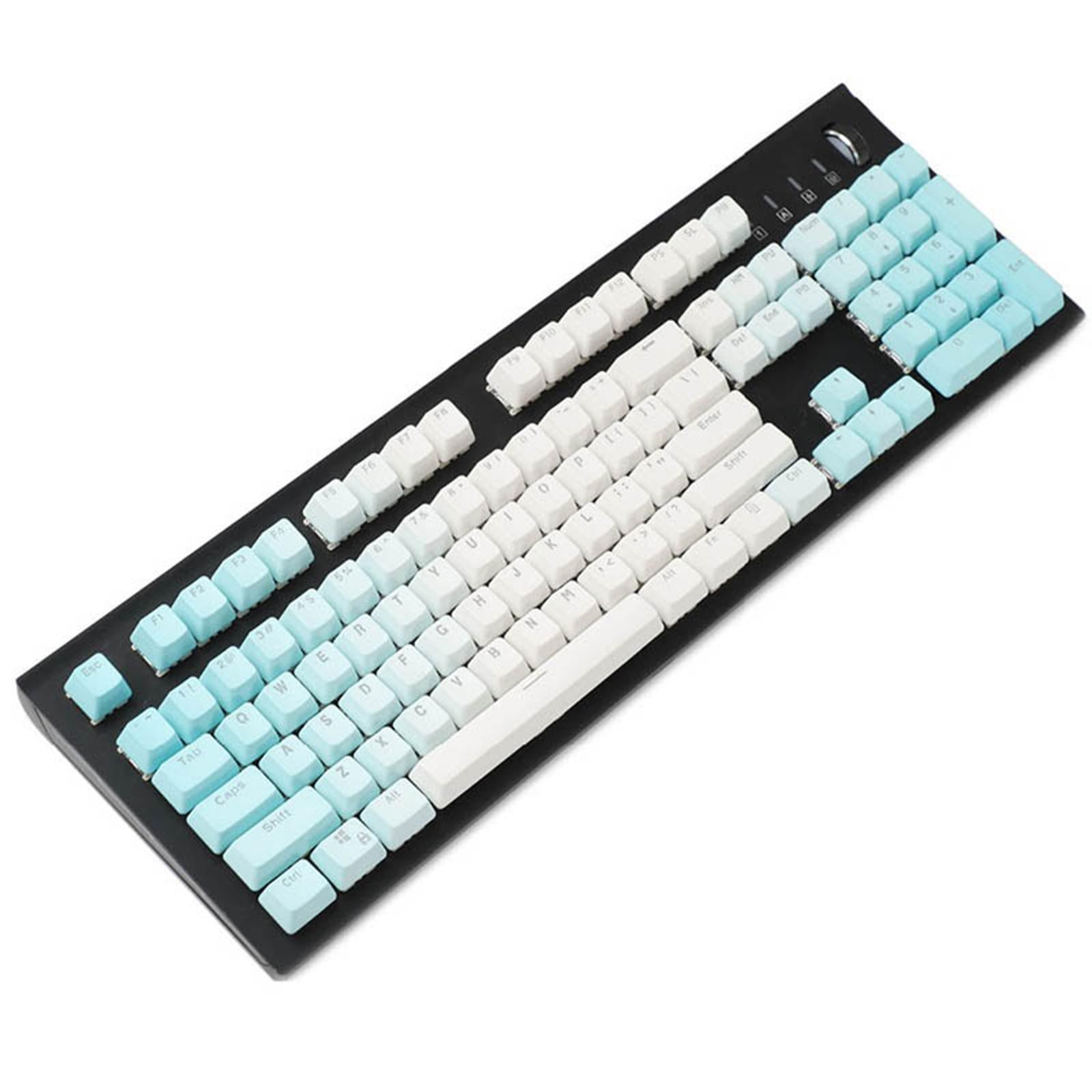 104 Keys Mechanical Switch Keyboard Keycaps PBT Keycaps  Blue Gradient A