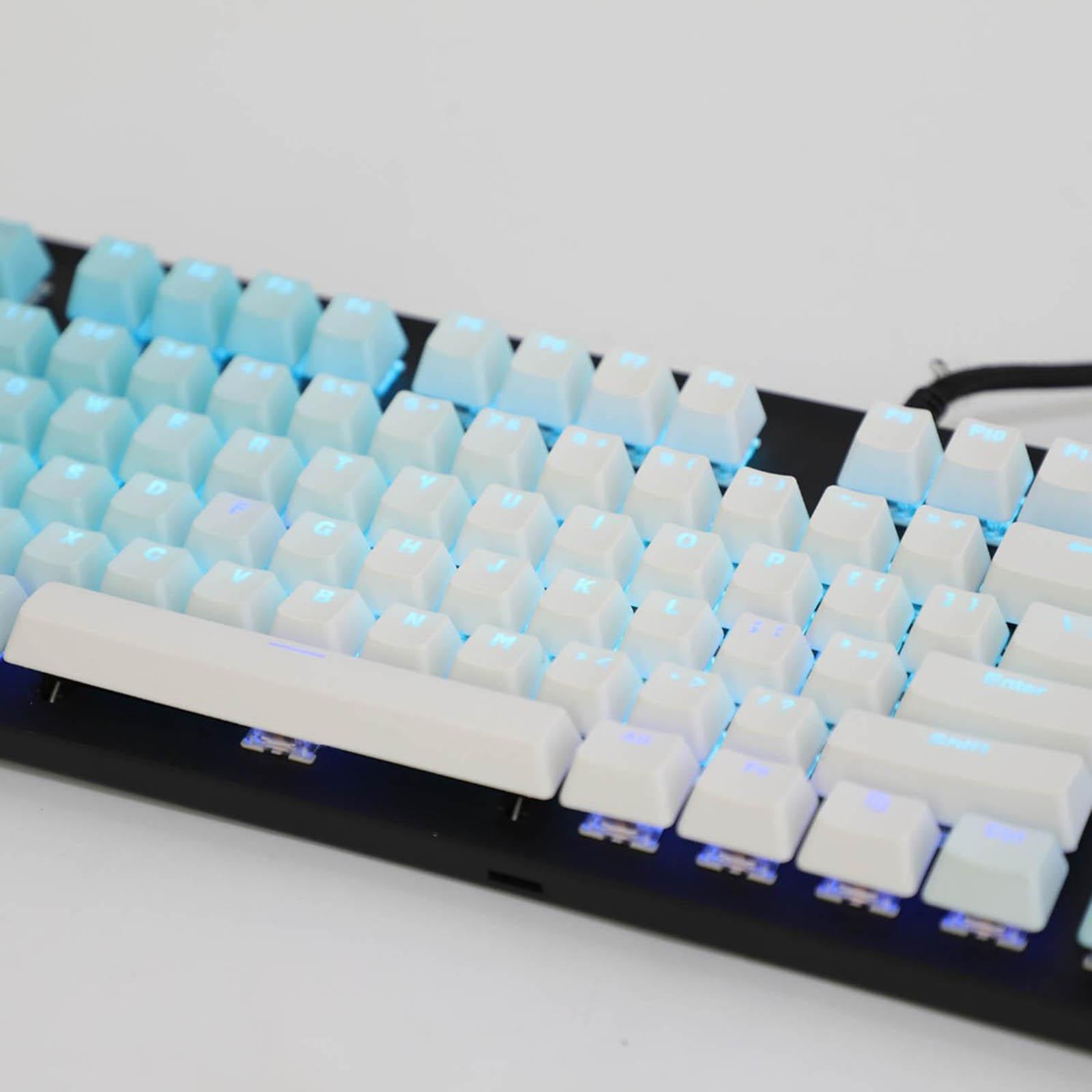 104 Keys Mechanical Switch Keyboard Keycaps PBT Keycaps  Blue Gradient A