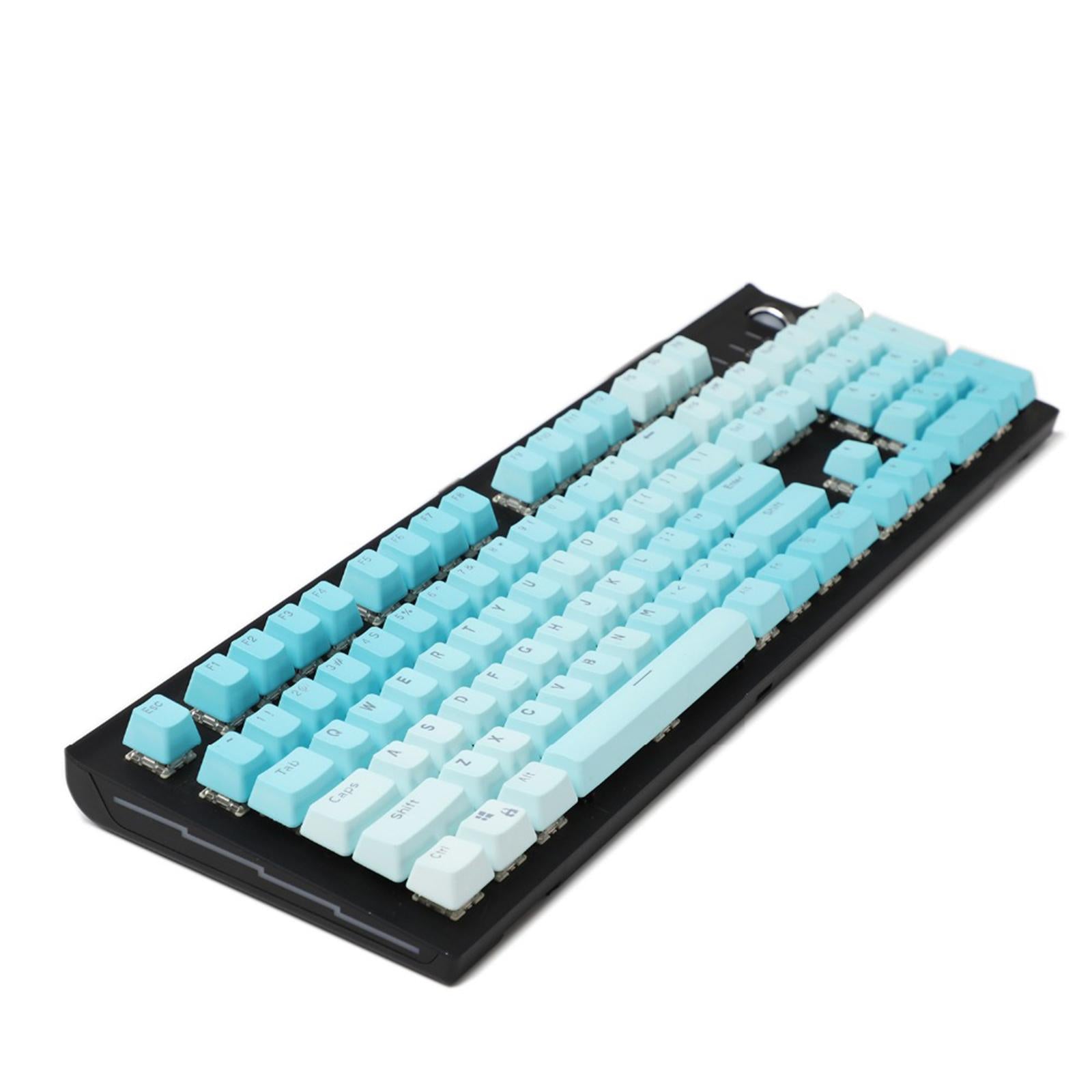 104 Keys Mechanical Switch Keyboard Keycaps PBT Keycaps  Blue Gradient B