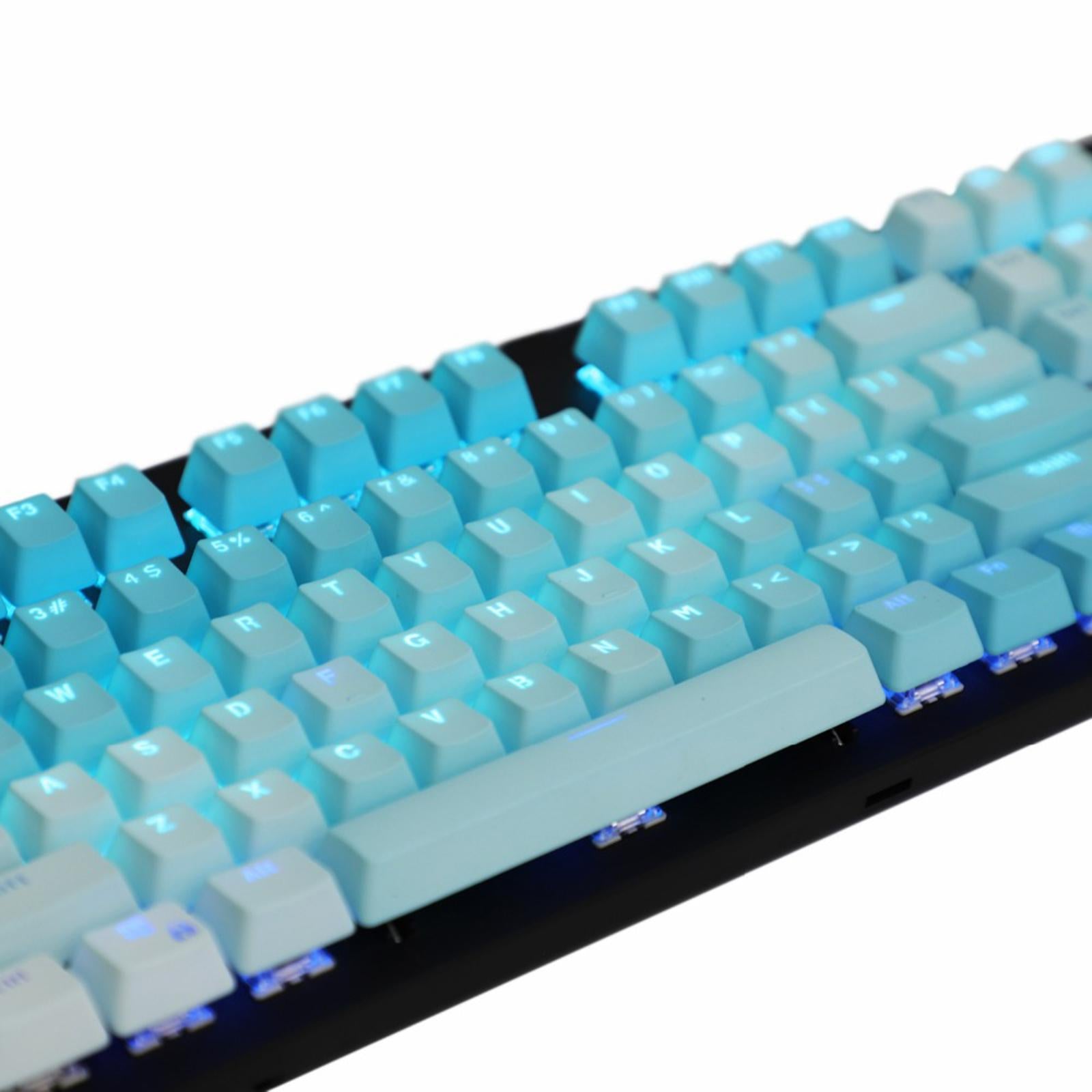 104 Keys Mechanical Switch Keyboard Keycaps PBT Keycaps  Blue Gradient B