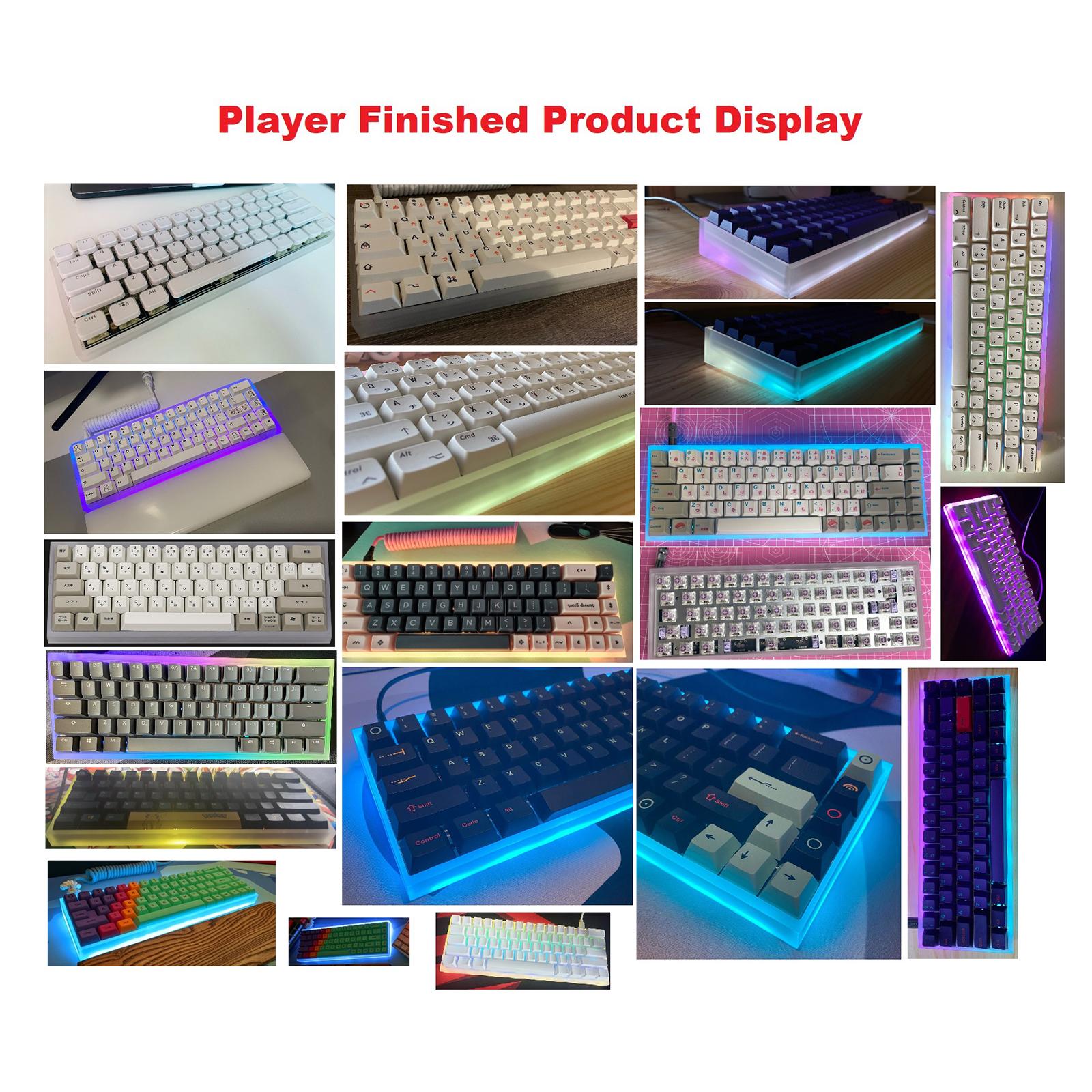 Acrylic 61 Key RGB LEDs Hotswap DIY Kit for 60% Mechanical Keyboard