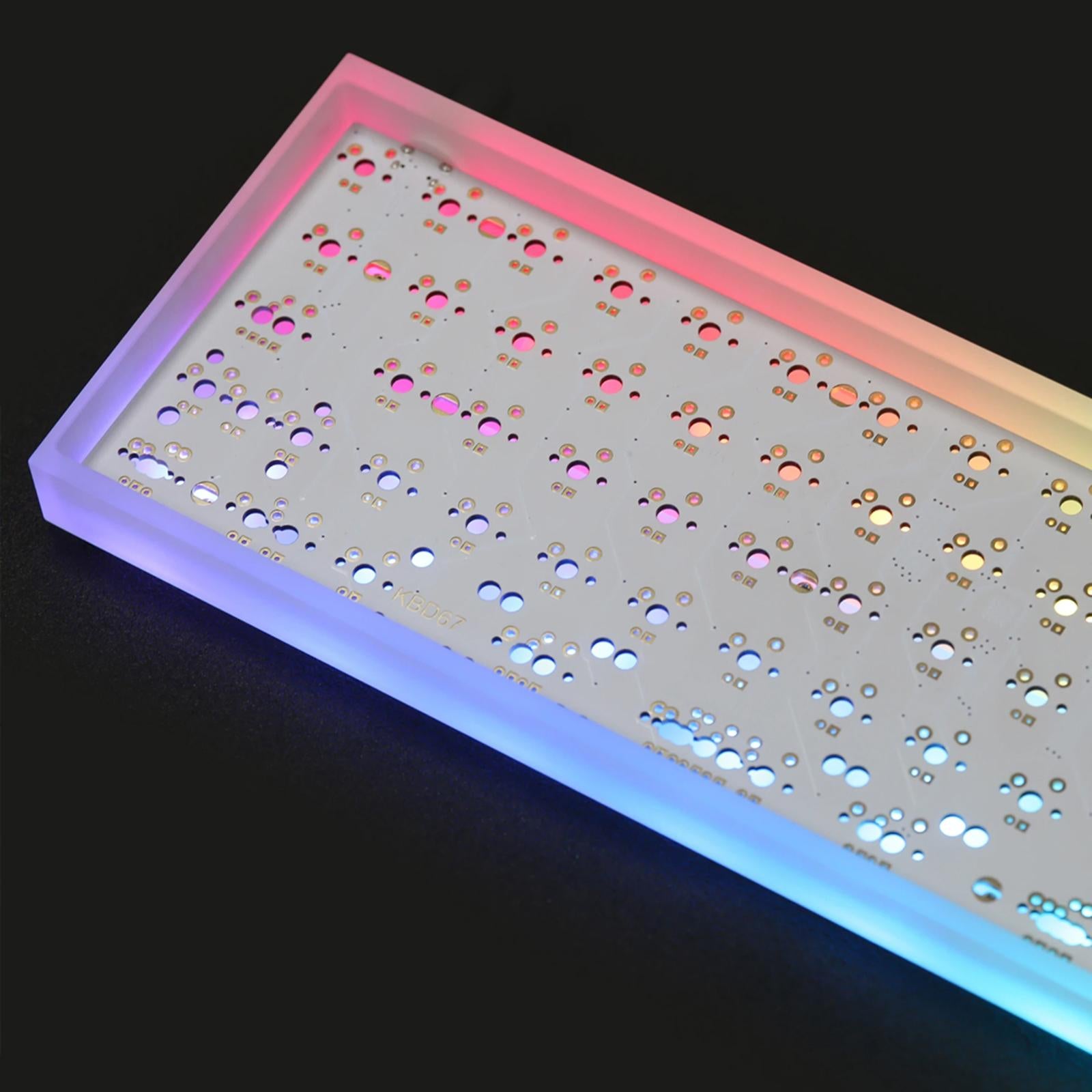 Acrylic 61 Key RGB LEDs Hotswap DIY Kit for 60% Mechanical Keyboard