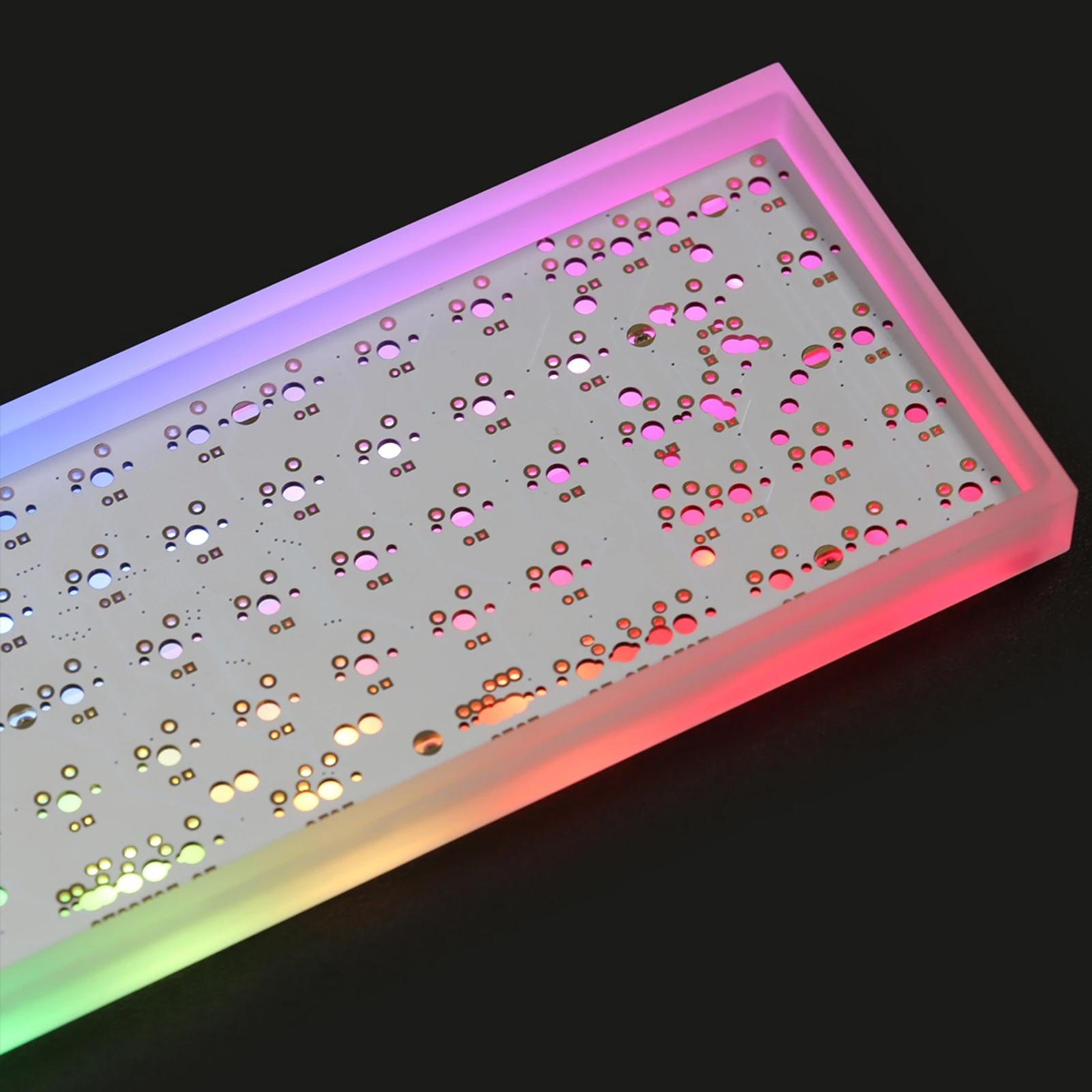 Acrylic 61 Key RGB LEDs Hotswap DIY Kit for 60% Mechanical Keyboard