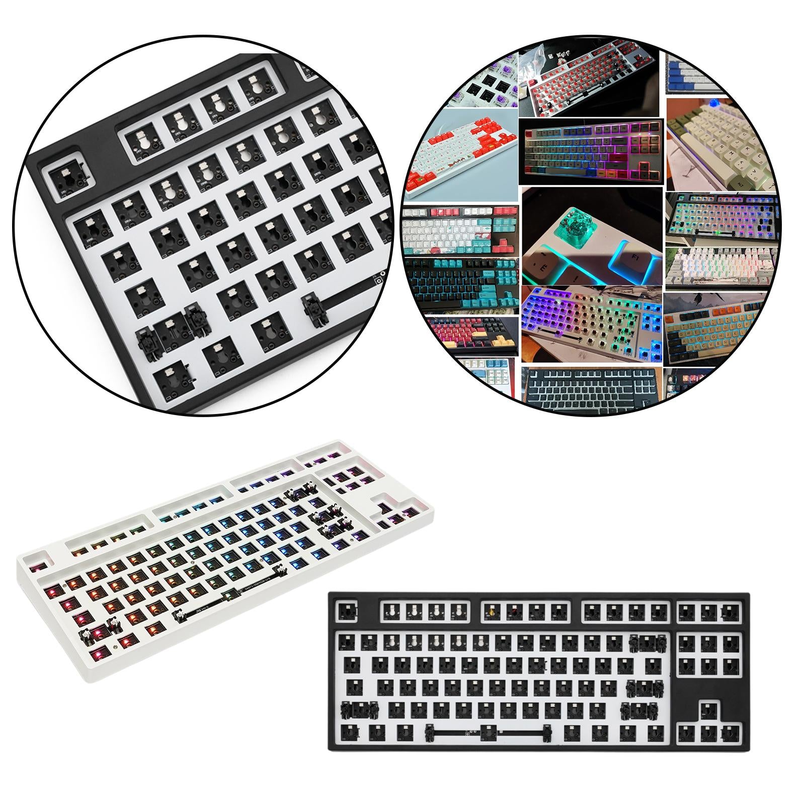 87Key Mechanical Keyboard Kit Hot Swappable Light Effect White