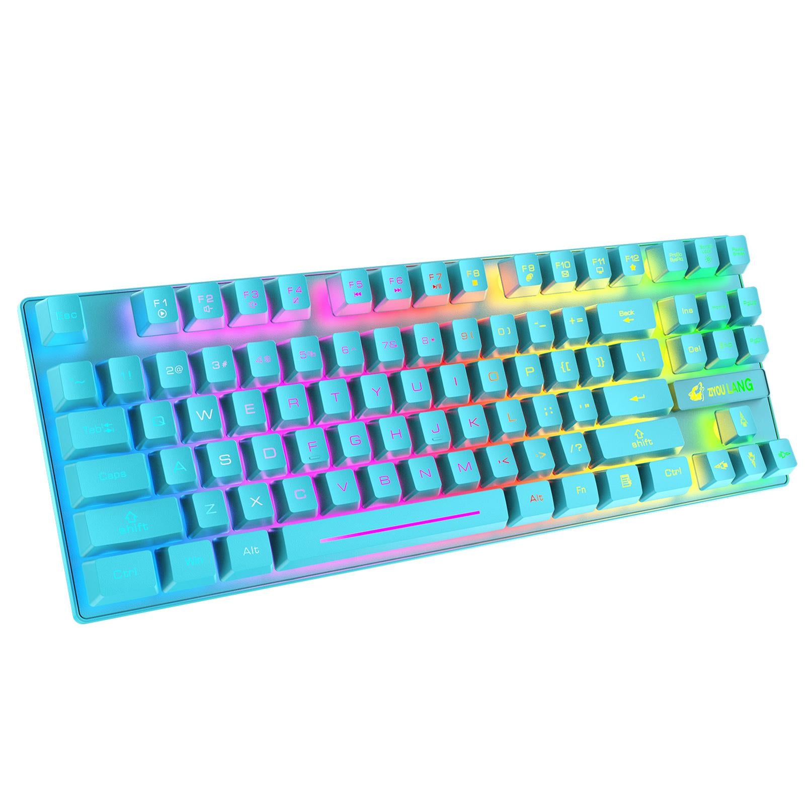 Gaming Wireless RGB Backlit Keyboard and Mouse Combo 2400dpi Blue