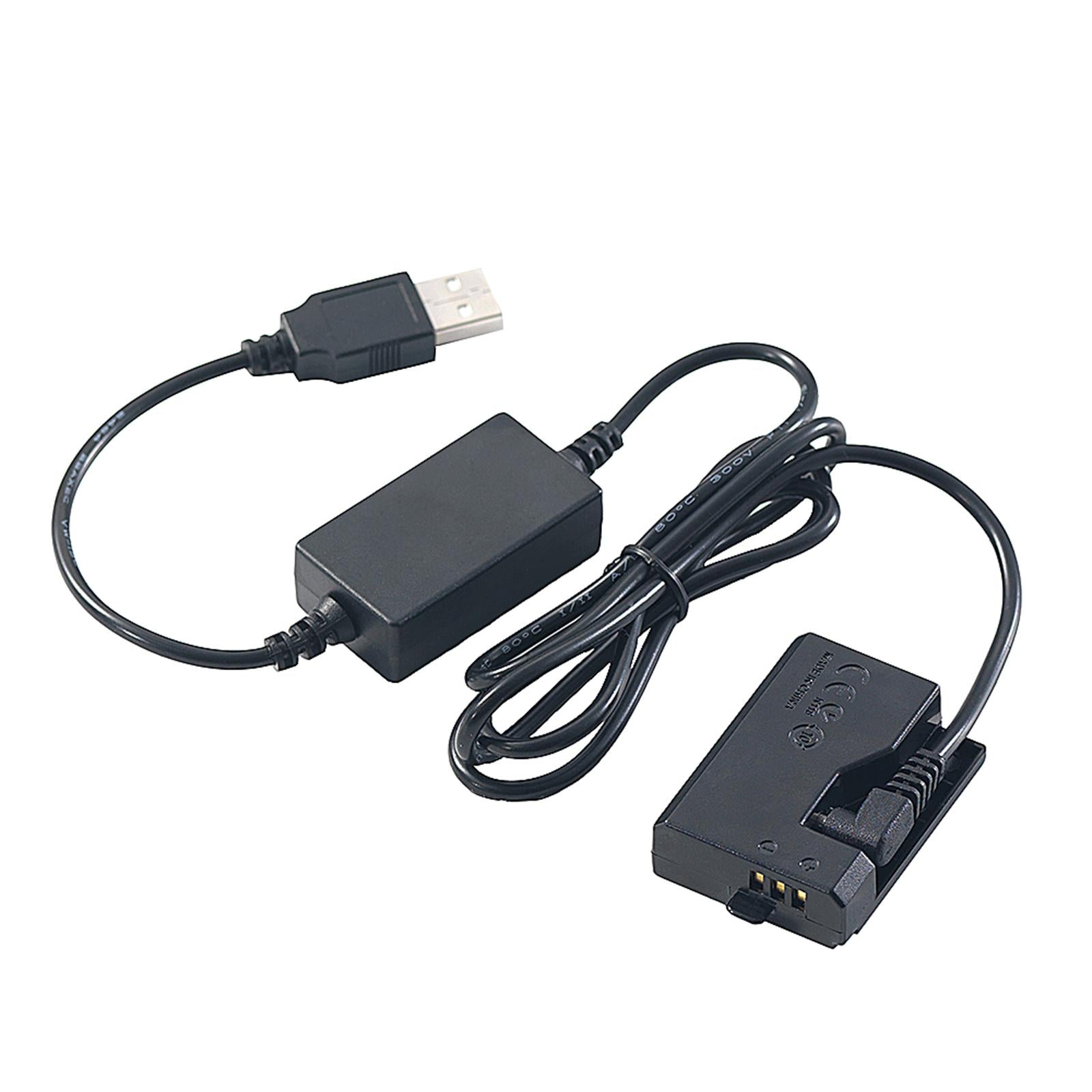 E10 Dummy Battery 5V 2A USB Power Adapter Cable for EOS 1100D 1200D 2000D