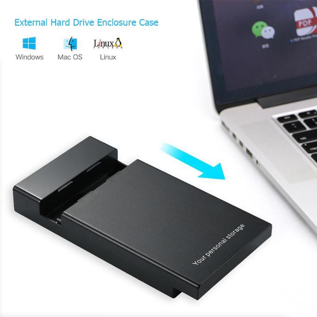 3.2/2.5 Inch Hard Drive Enclosure Adapter Case with Power Adapter for HDD EU