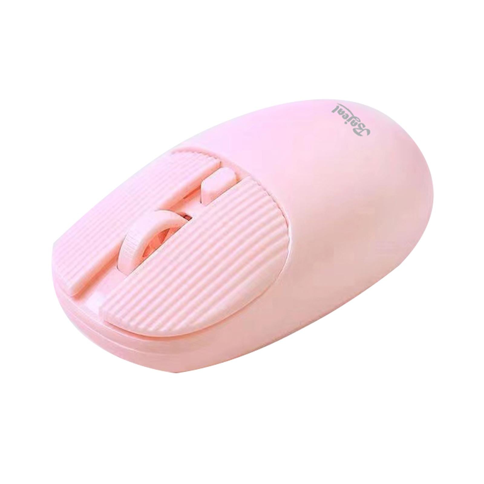 Wireless Mouse w/ USB Receiver Portable 1200DPI Noiseless Click 3 Buttons Pink