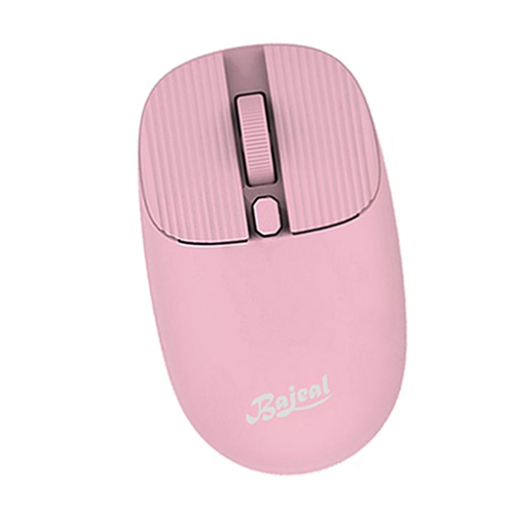 Wireless Mouse w/ USB Receiver Portable 1200DPI Noiseless Click 3 Buttons Pink