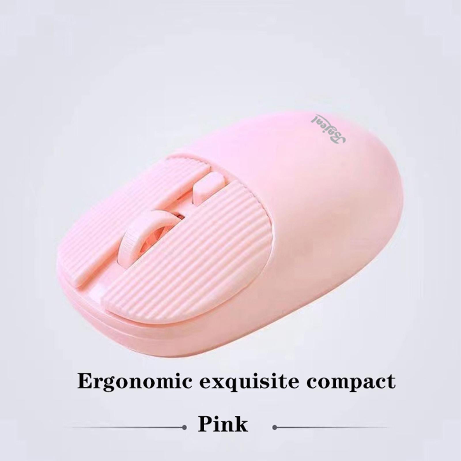 Wireless Mouse w/ USB Receiver Portable 1200DPI Noiseless Click 3 Buttons Pink