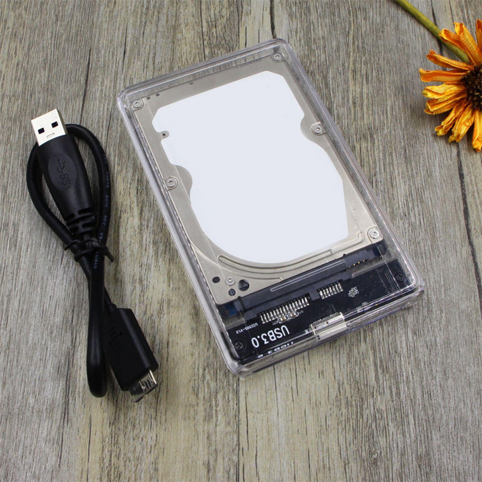 Transparent 2.5 inch External HDD SDD Hard Drive Enclosure Case Up to 2TB