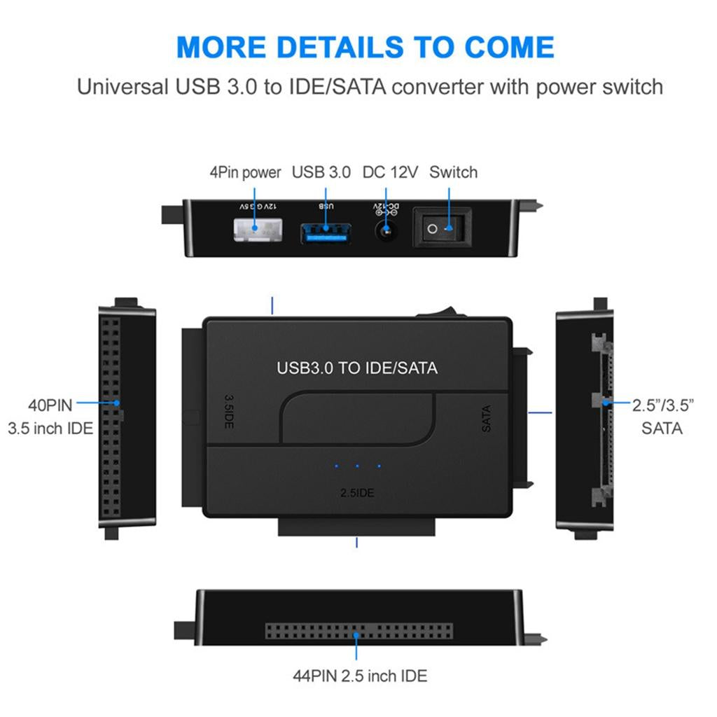 3-In-1 SATA/IDE to USB 3.0 Adapter Set Fits for 2.5/3.5