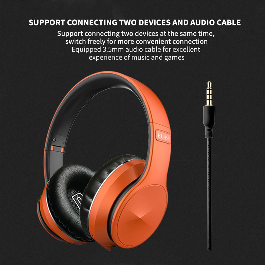 Bluetooth Headphones Head-mounted Hi-Fi Stereo Built-in Mic for Cell Phone