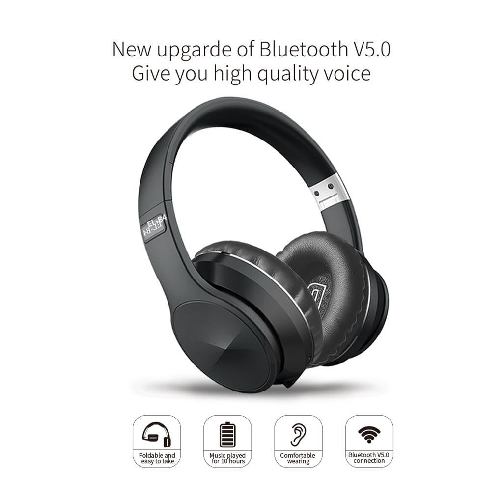 Bluetooth Headphones Head-mounted Hi-Fi Stereo Built-in Mic for Cell Phone