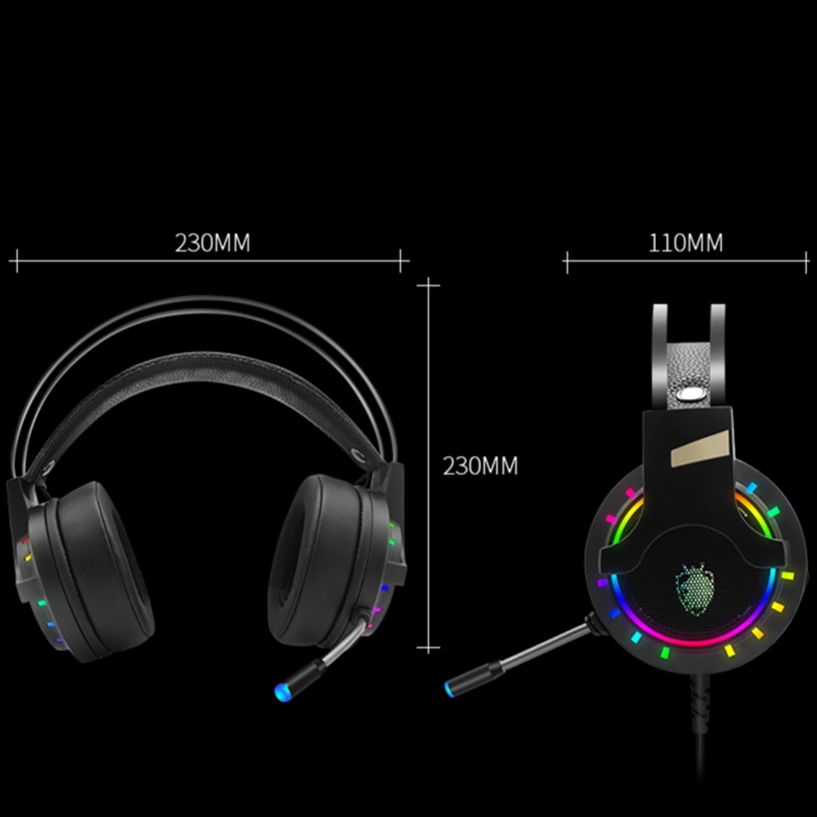 K3 7.1 Channel Gaming Headset Headphone for Music RGB Light Backlit with Mic