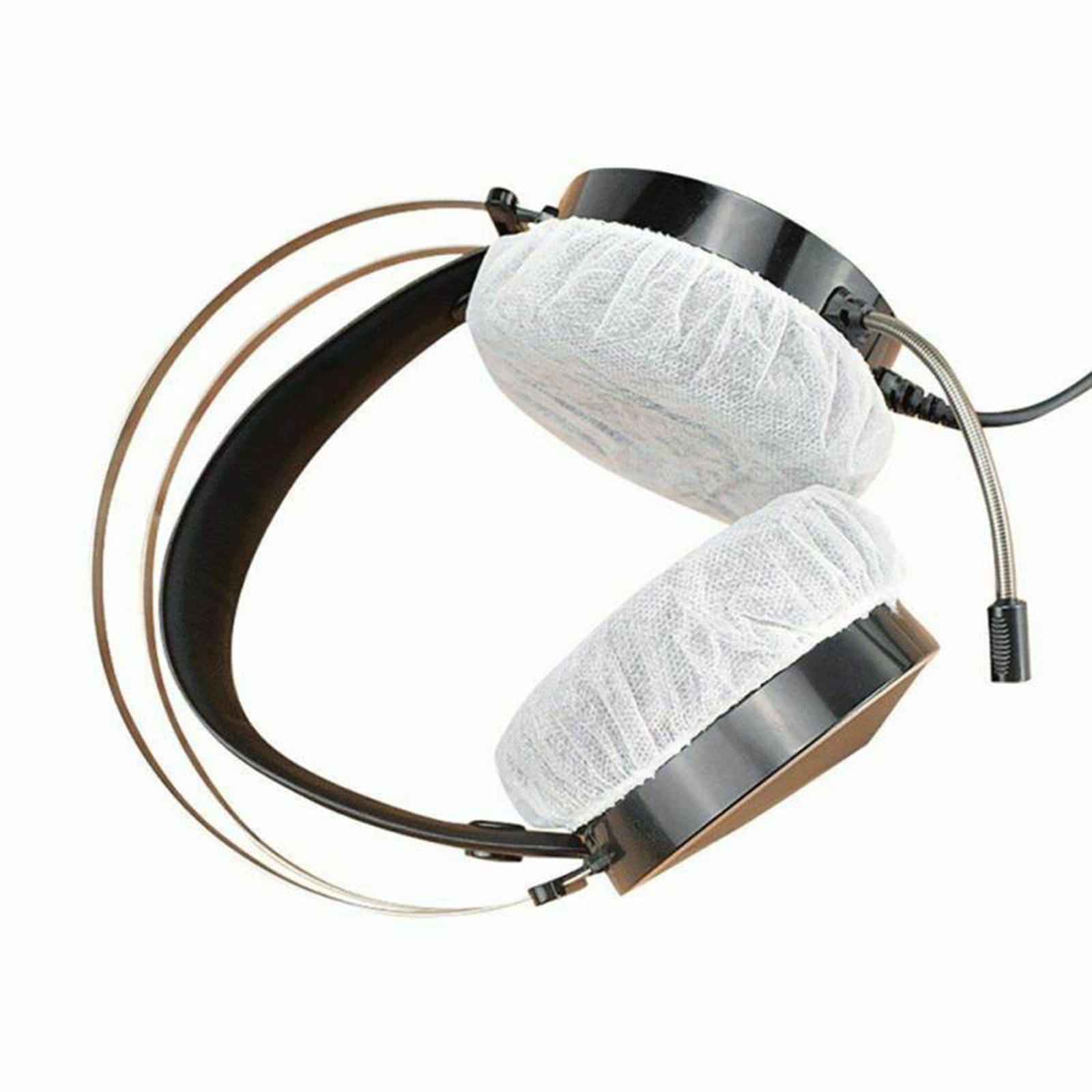 200pcs Headphone Headset Cotton Ear Pads Cover Cushion Dustproof 80-125mm White S