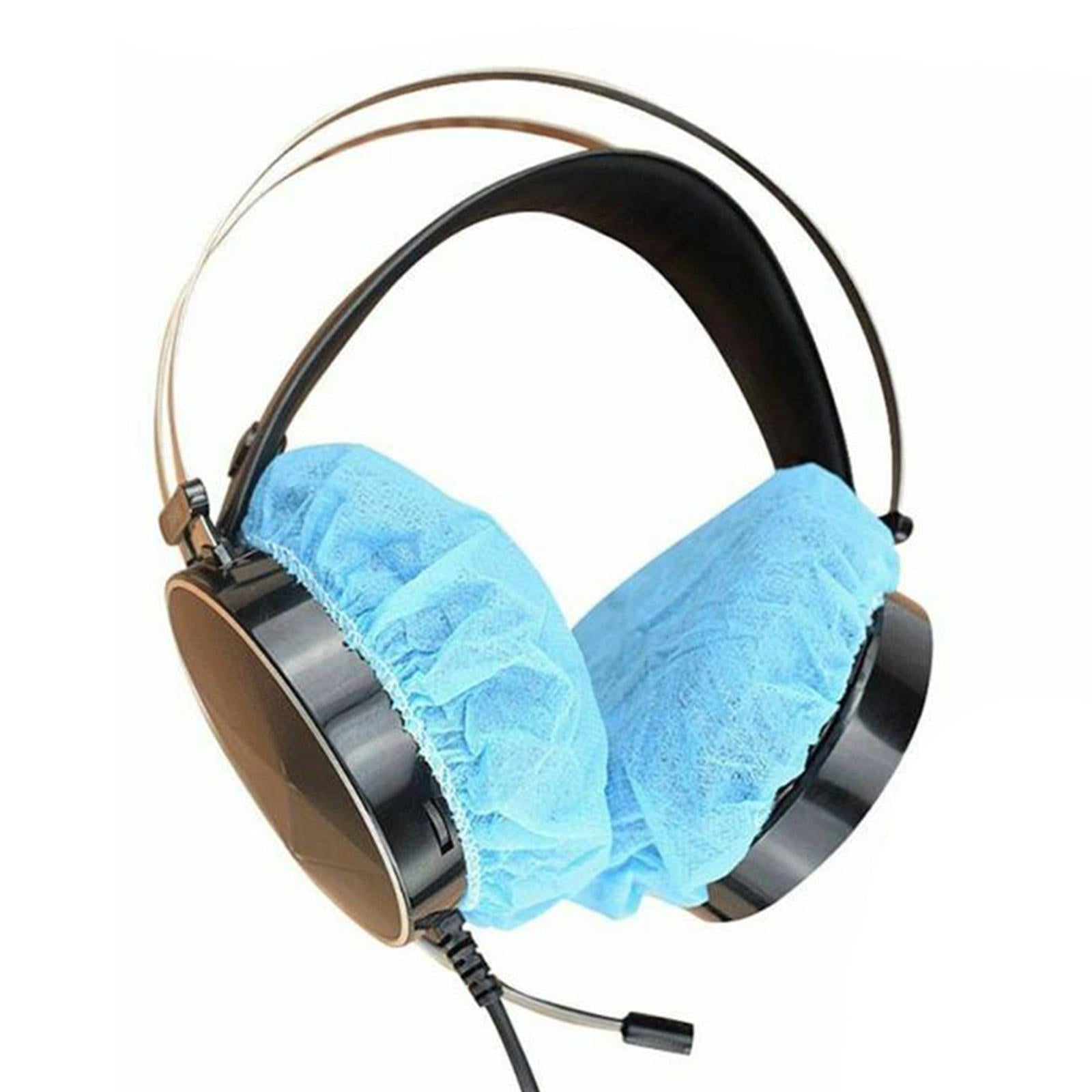 200pcs Headphone Headset Cotton Ear Pads Cover Cushion Dustproof 80-125mm Blue S