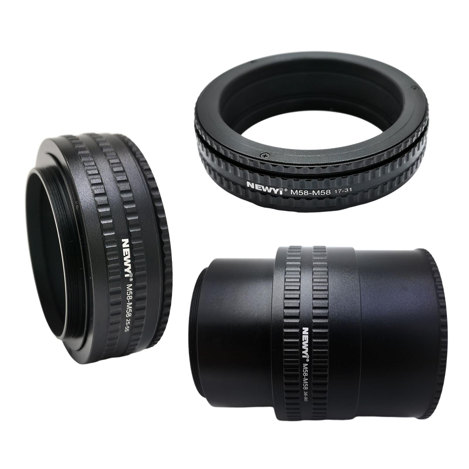 M58-M58 Focusing Helicoid Adapter Adjustable for Cameras Black  17 to 31 mm